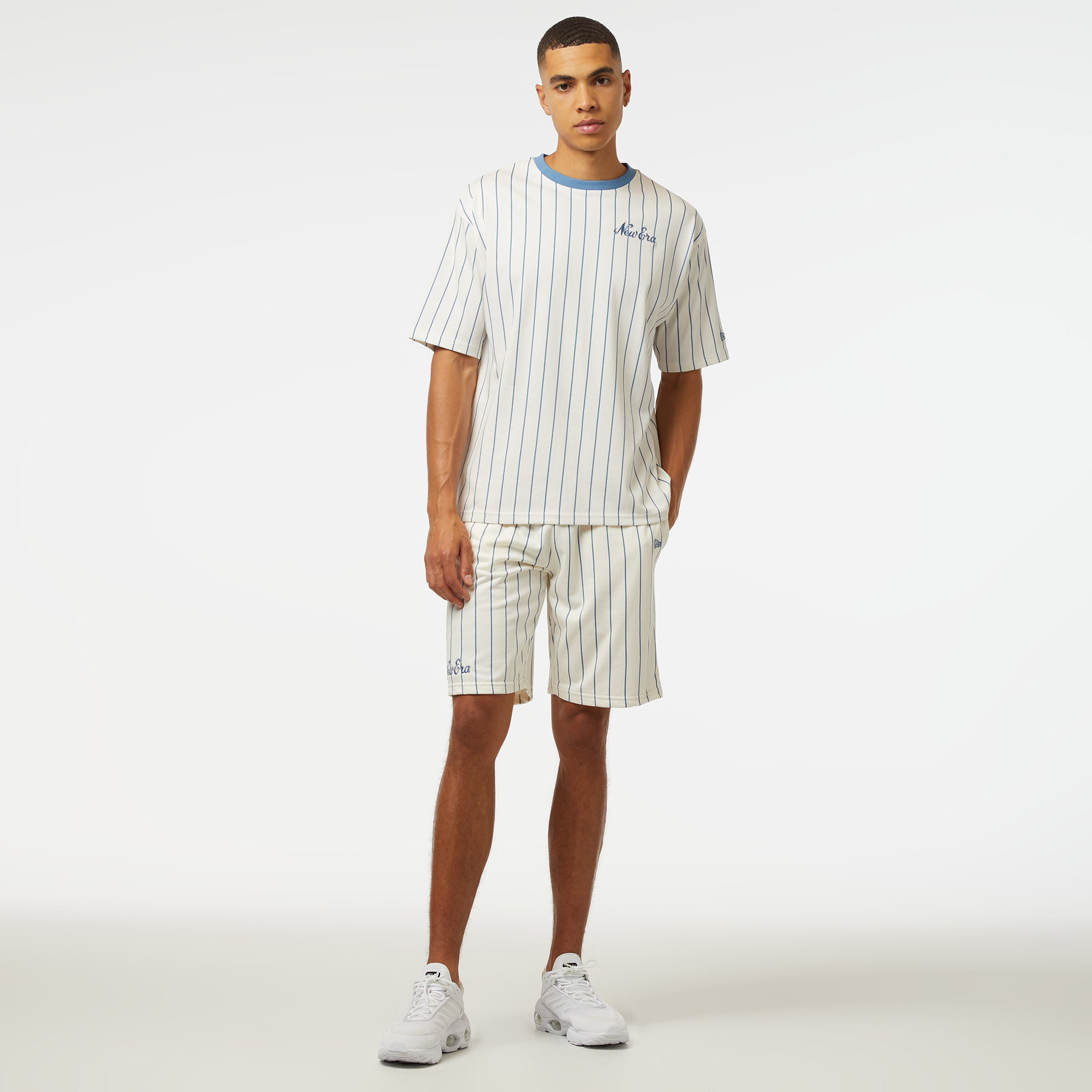 New Era Ne Pinstripe Os Erkek Beyaz Tshırt