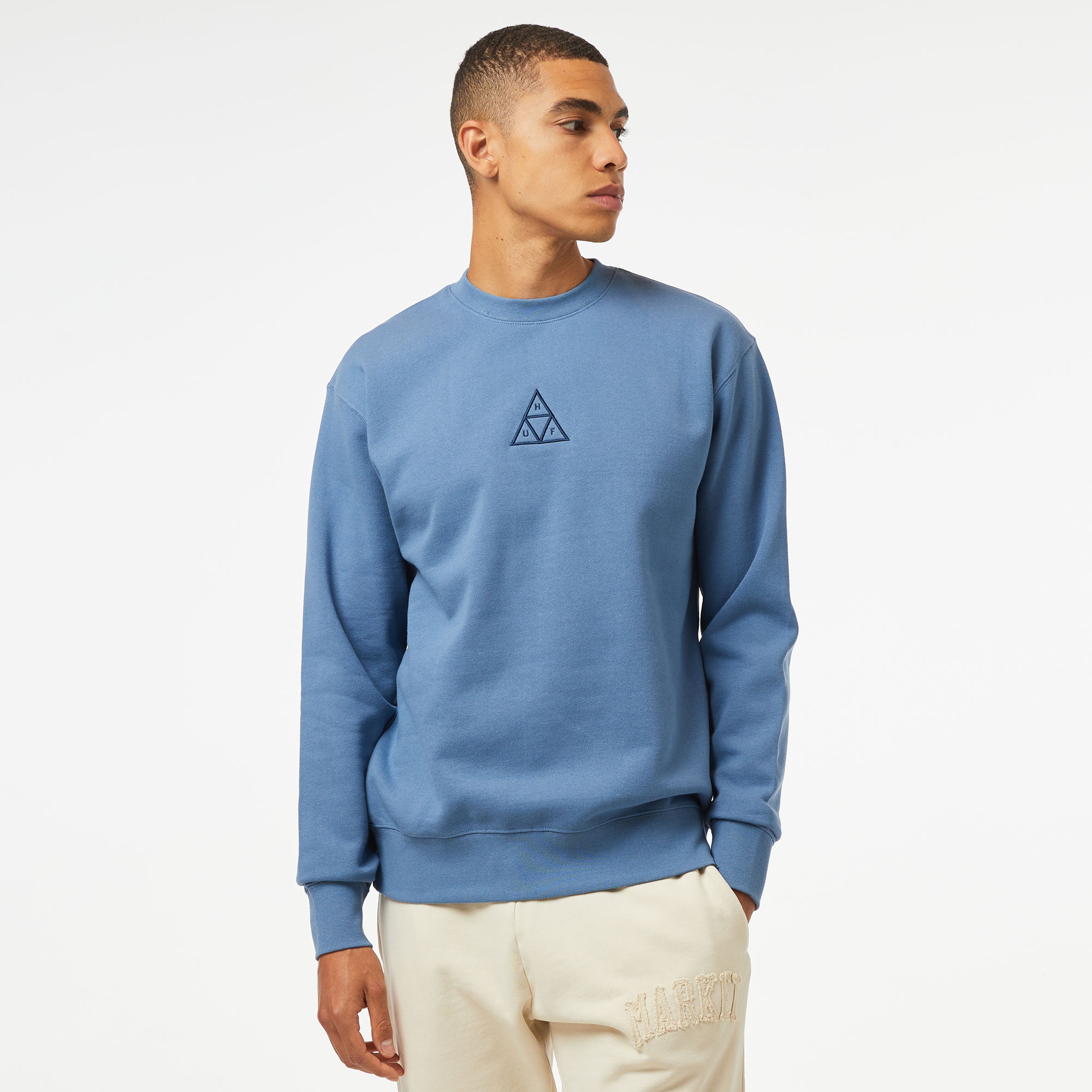 HUF Huf Set Triple Triangle Erkek Mavi Sweatshirt