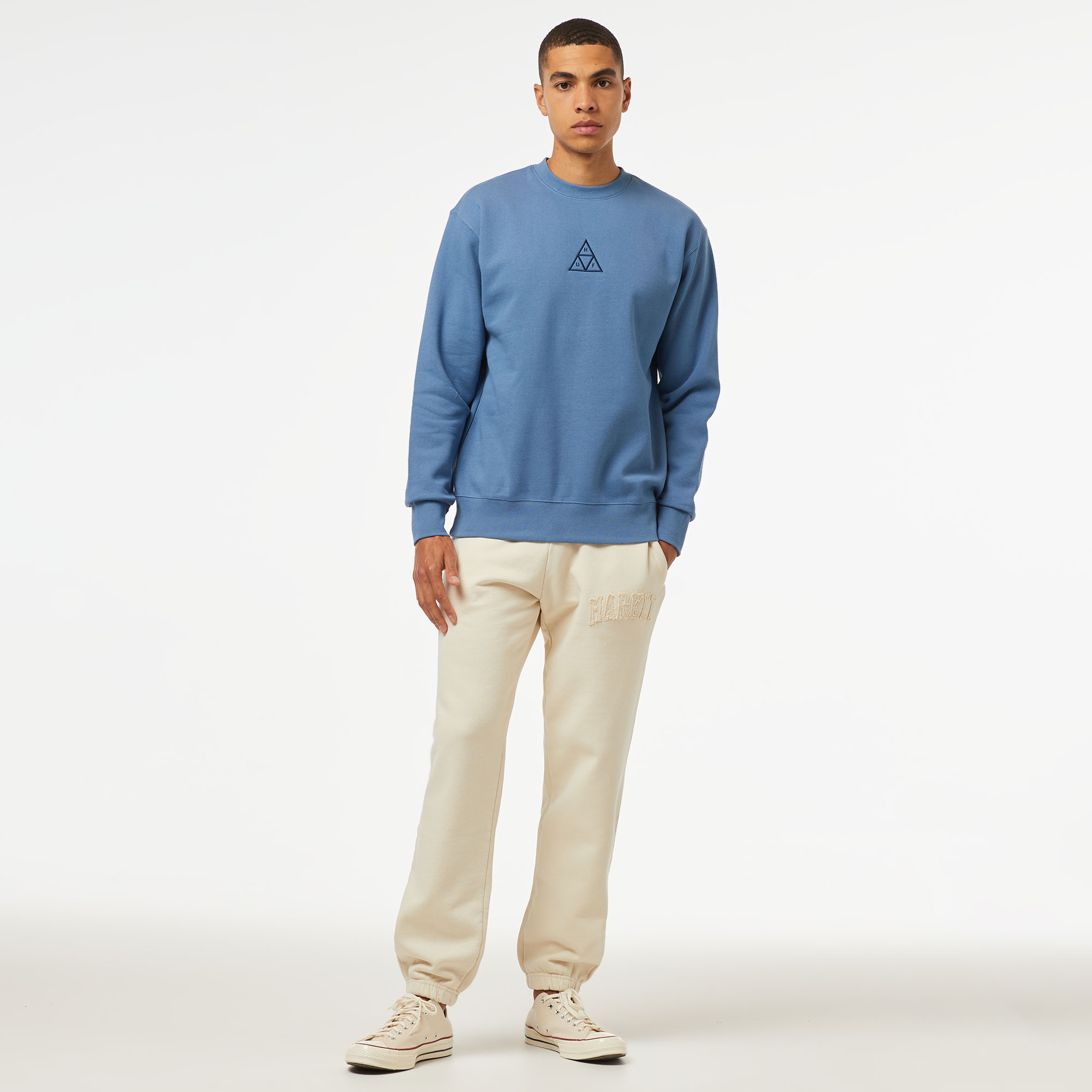 HUF Huf Set Triple Triangle Erkek Mavi Sweatshirt
