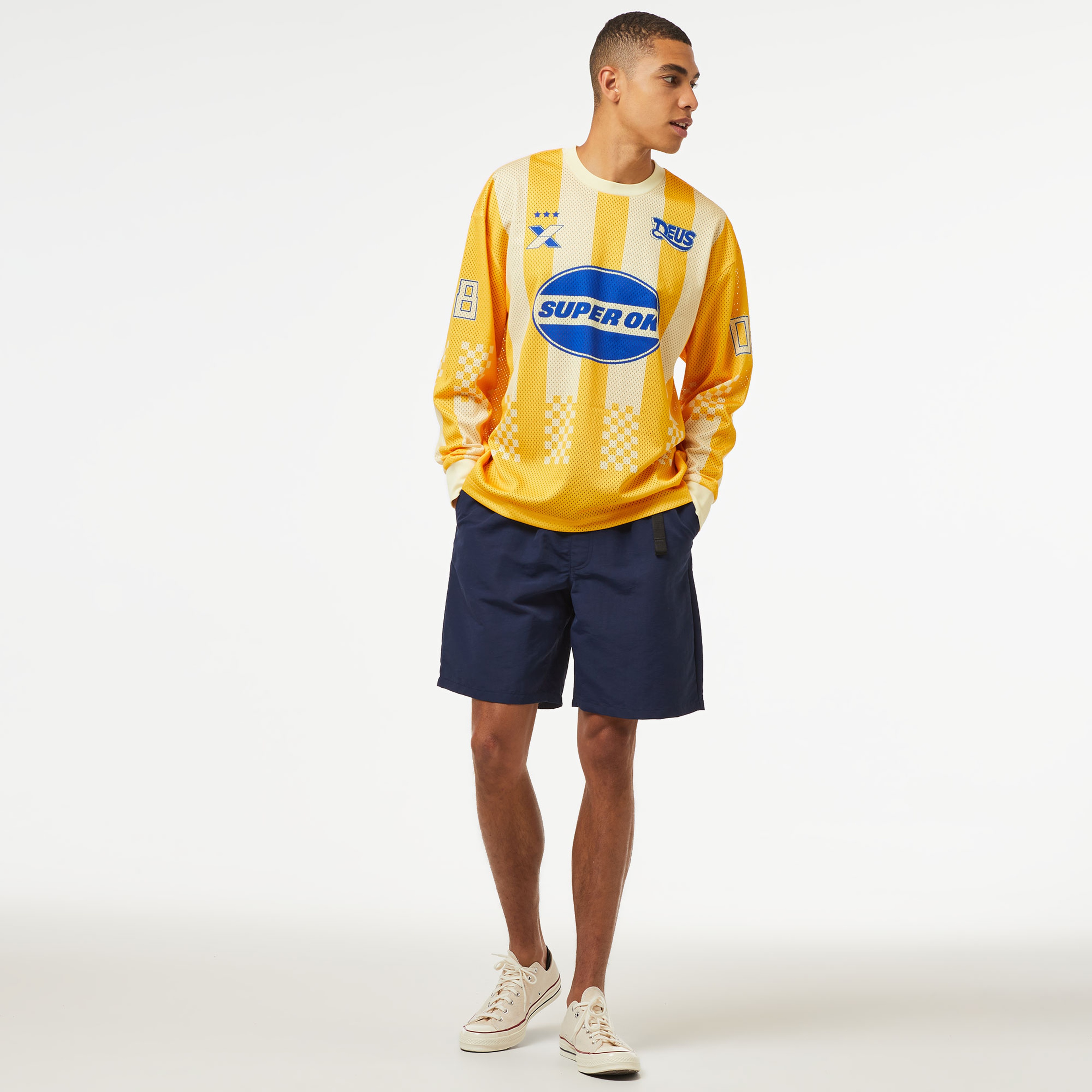 Deus Ex Machina Threepeat Moto Jersey Erkek Sarı T-Shirt