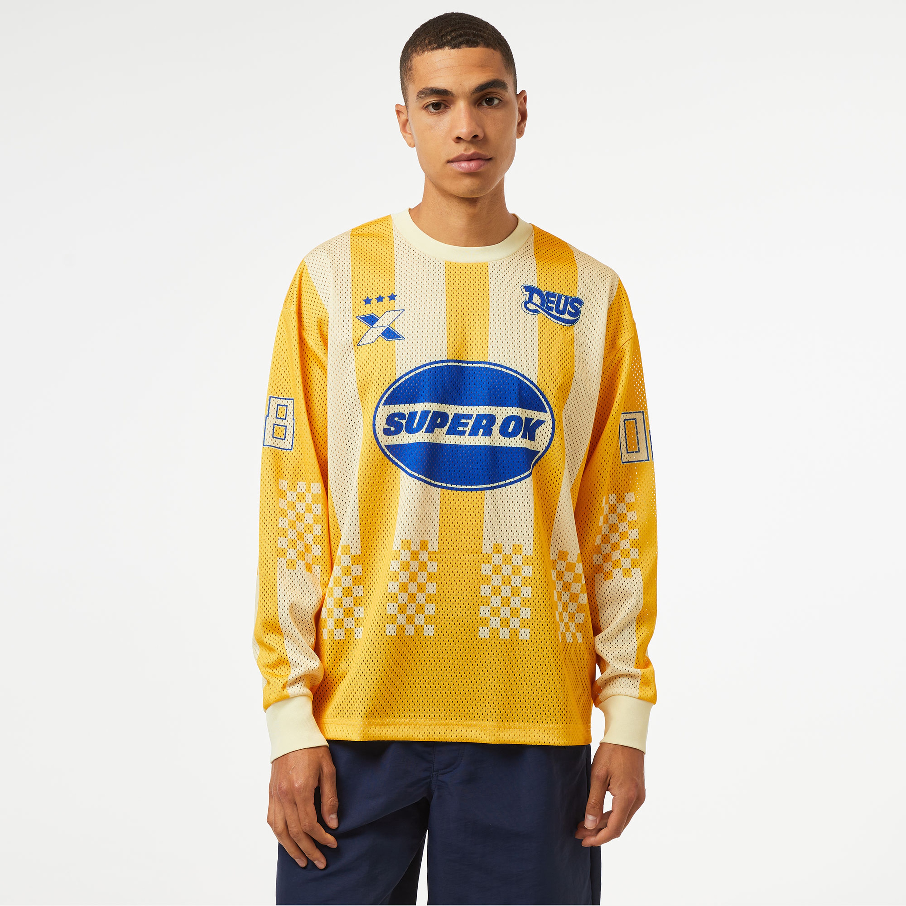 Deus Ex Machina Threepeat Moto Jersey Erkek Sarı T-Shirt