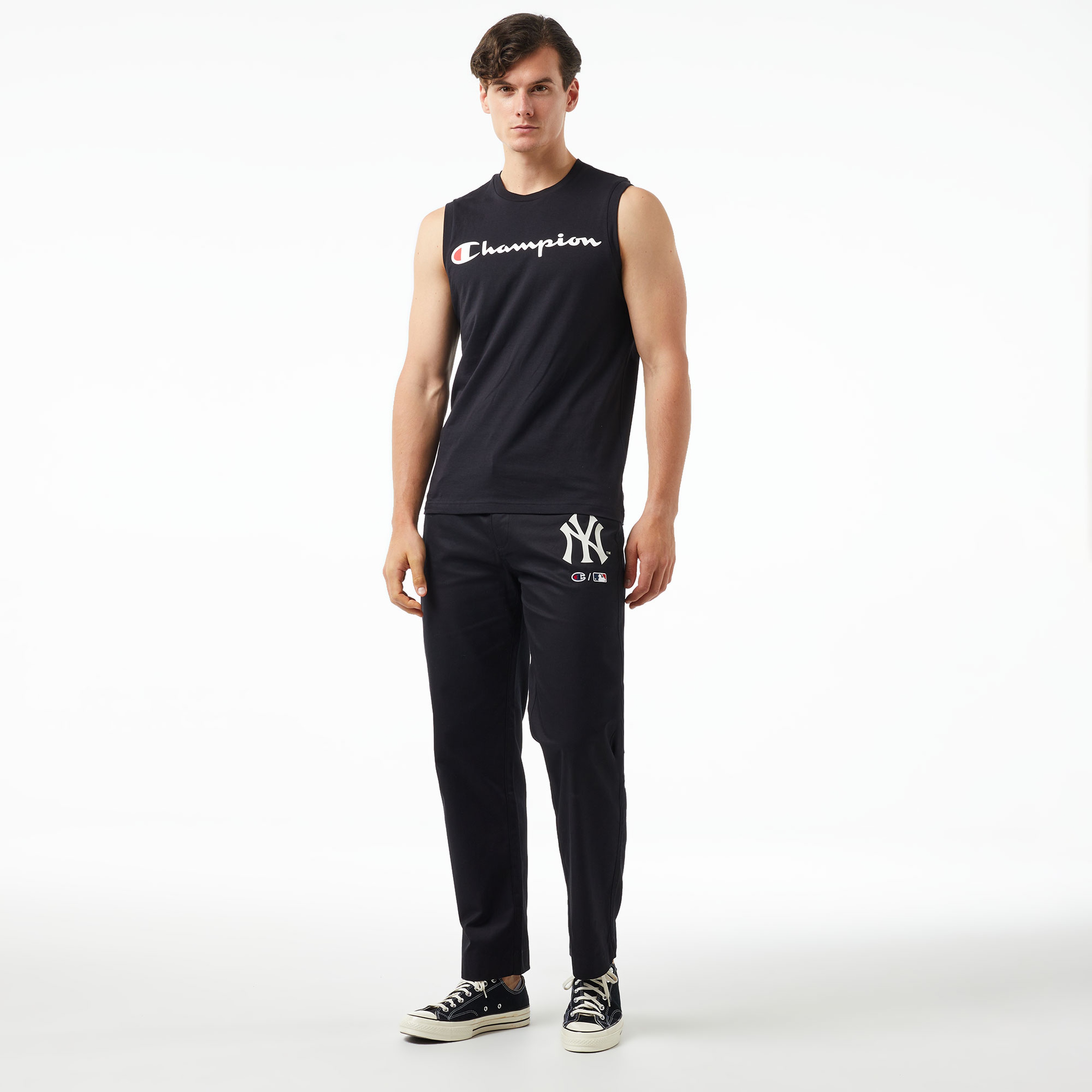 Champion Straight Hem Erkek Siyah Pantolon