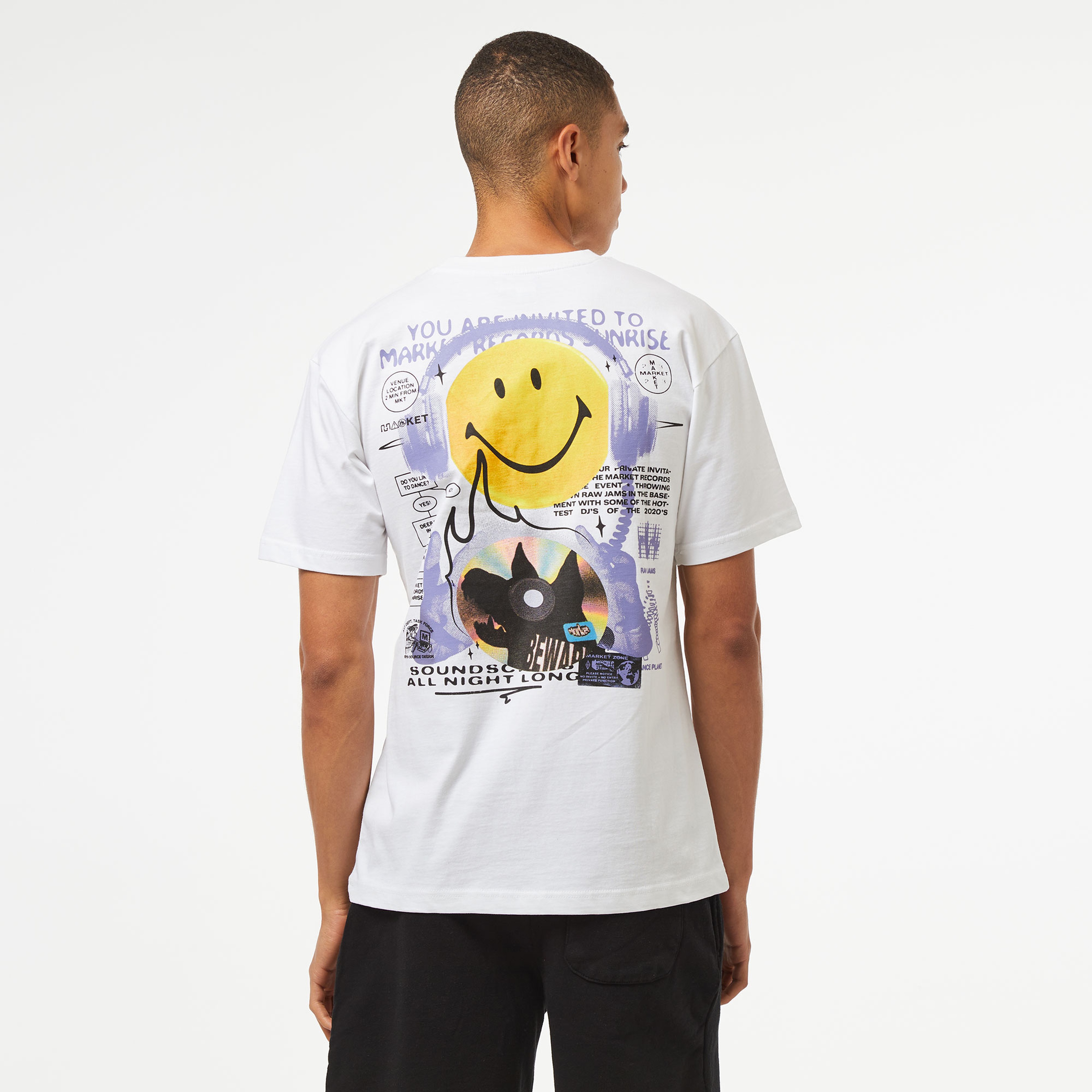 Market Smiley Afterhours Erkek Beyaz T-Shirt