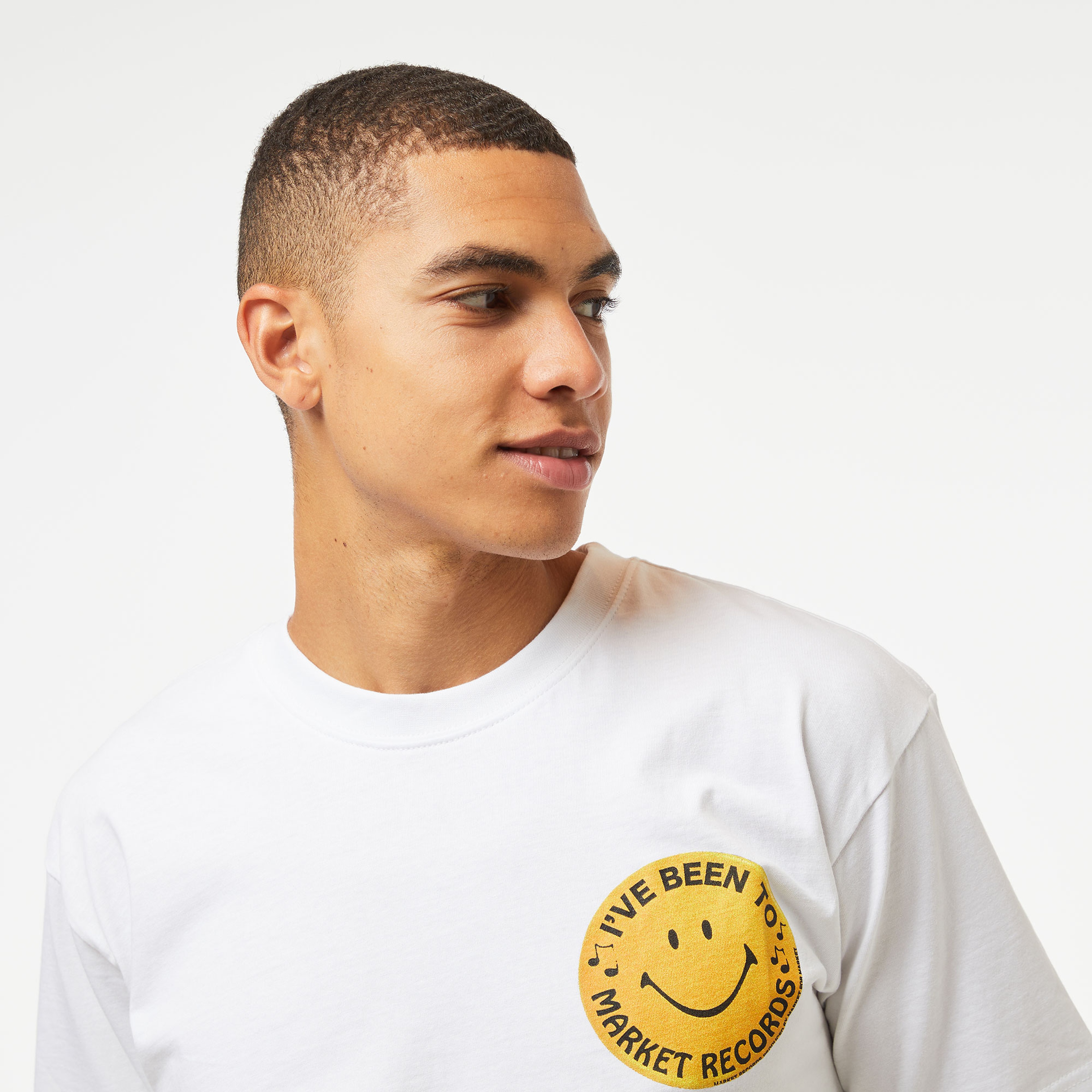 Market Smiley Afterhours Erkek Beyaz T-Shirt