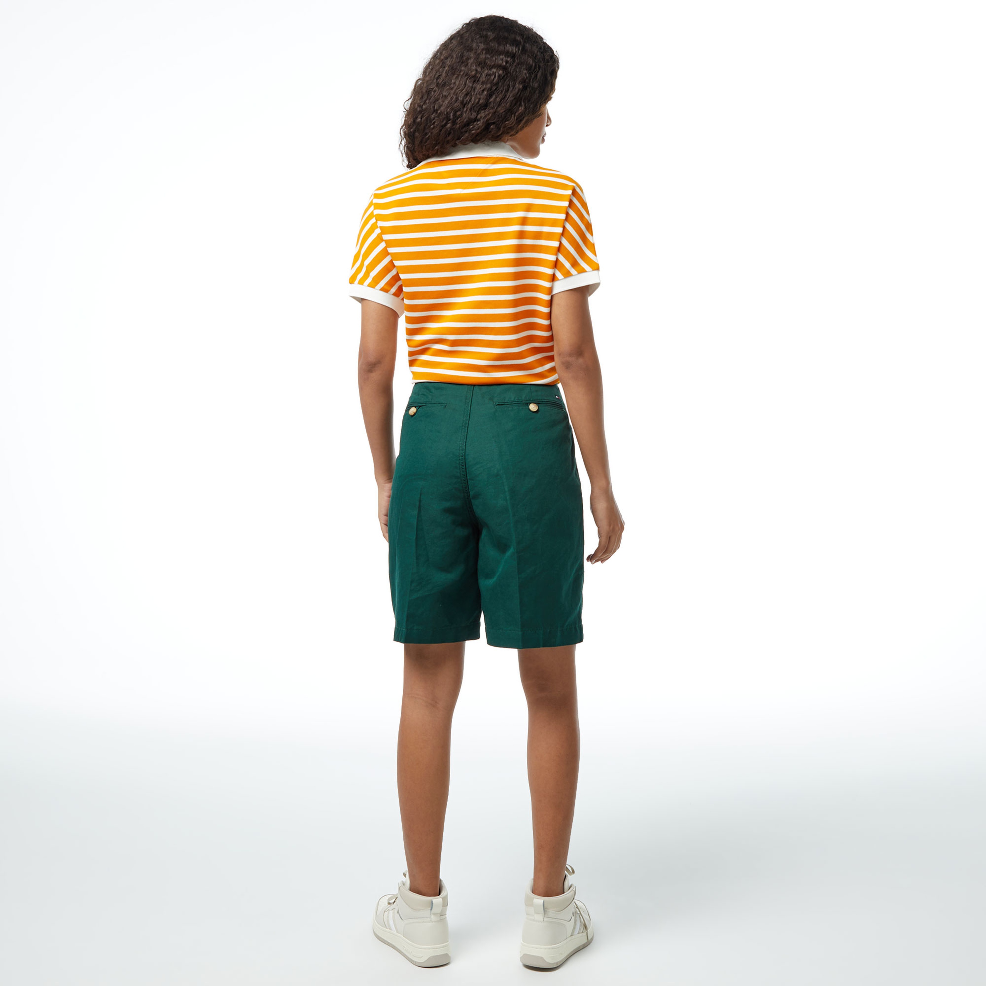 Tommy Hilfiger Cotton Linen Bermuda Kadın Yeşil Şort