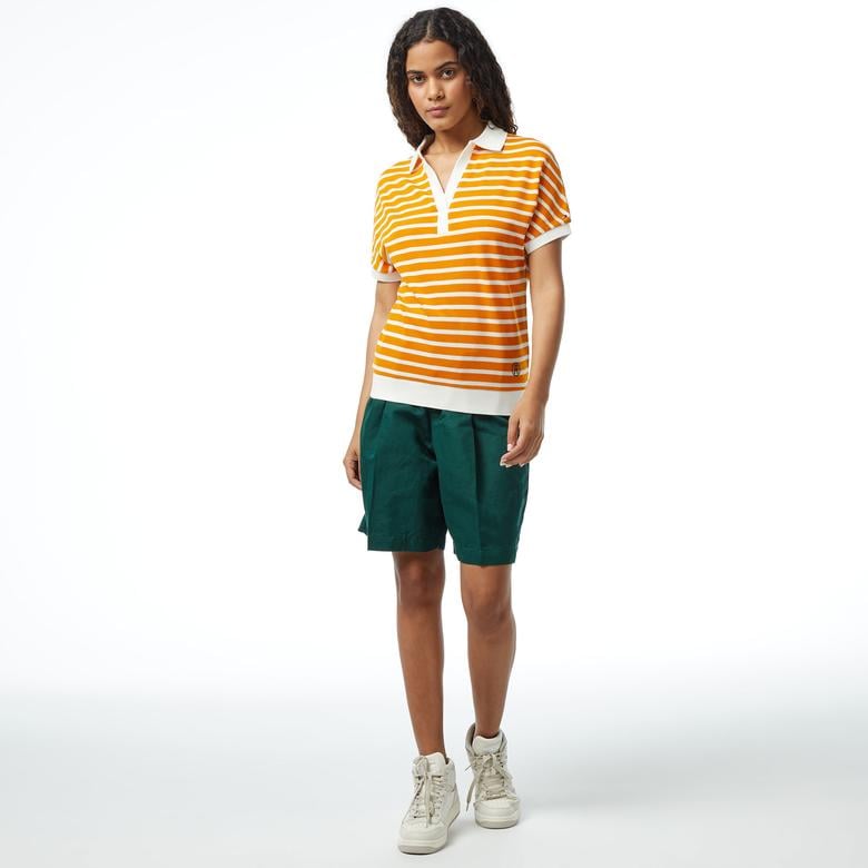 Tommy Hilfiger Cotton Linen Bermuda Kadın Yeşil Şort