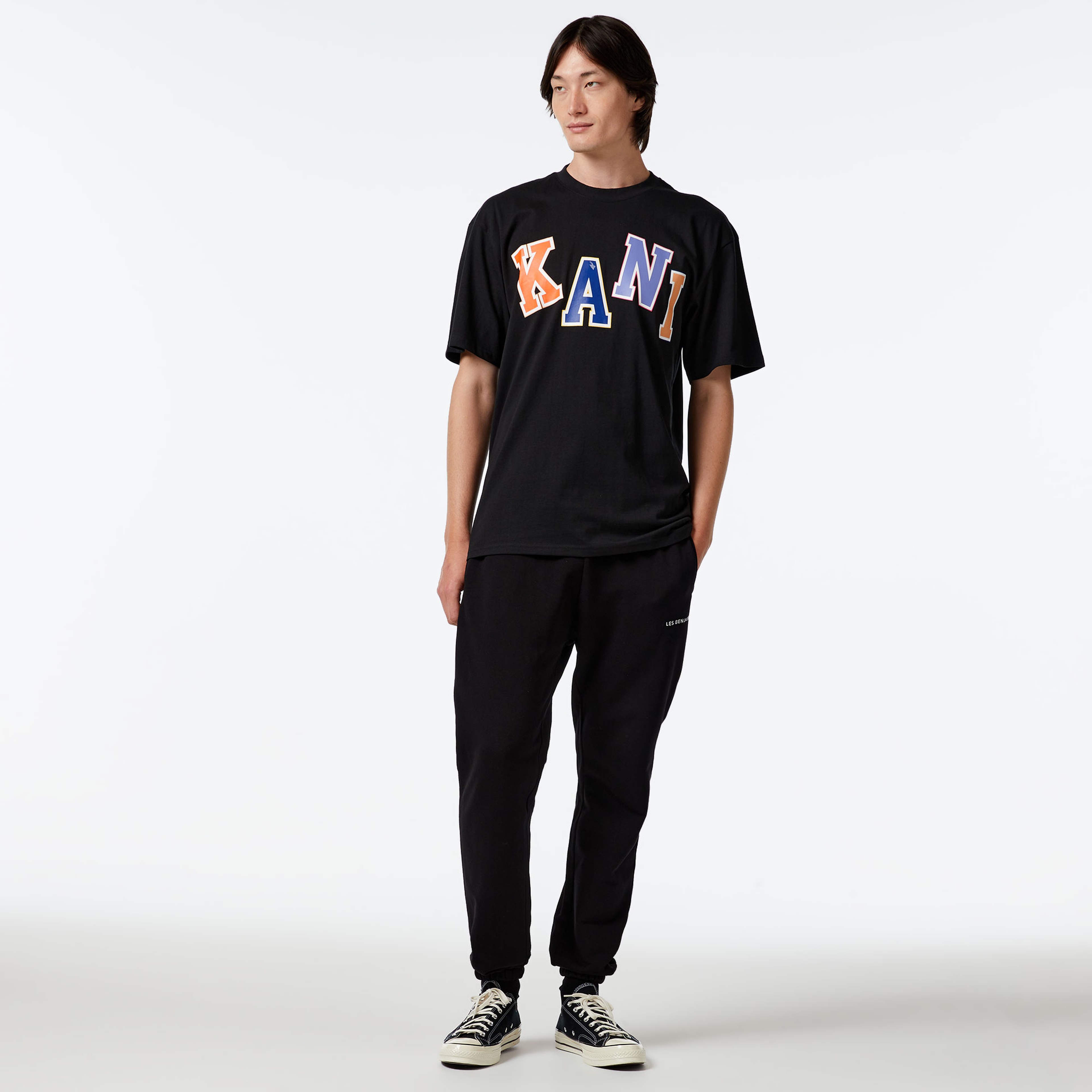 Karl Kani Woven Sign. Multicolor Logo Erkek Siyah T-Shirt