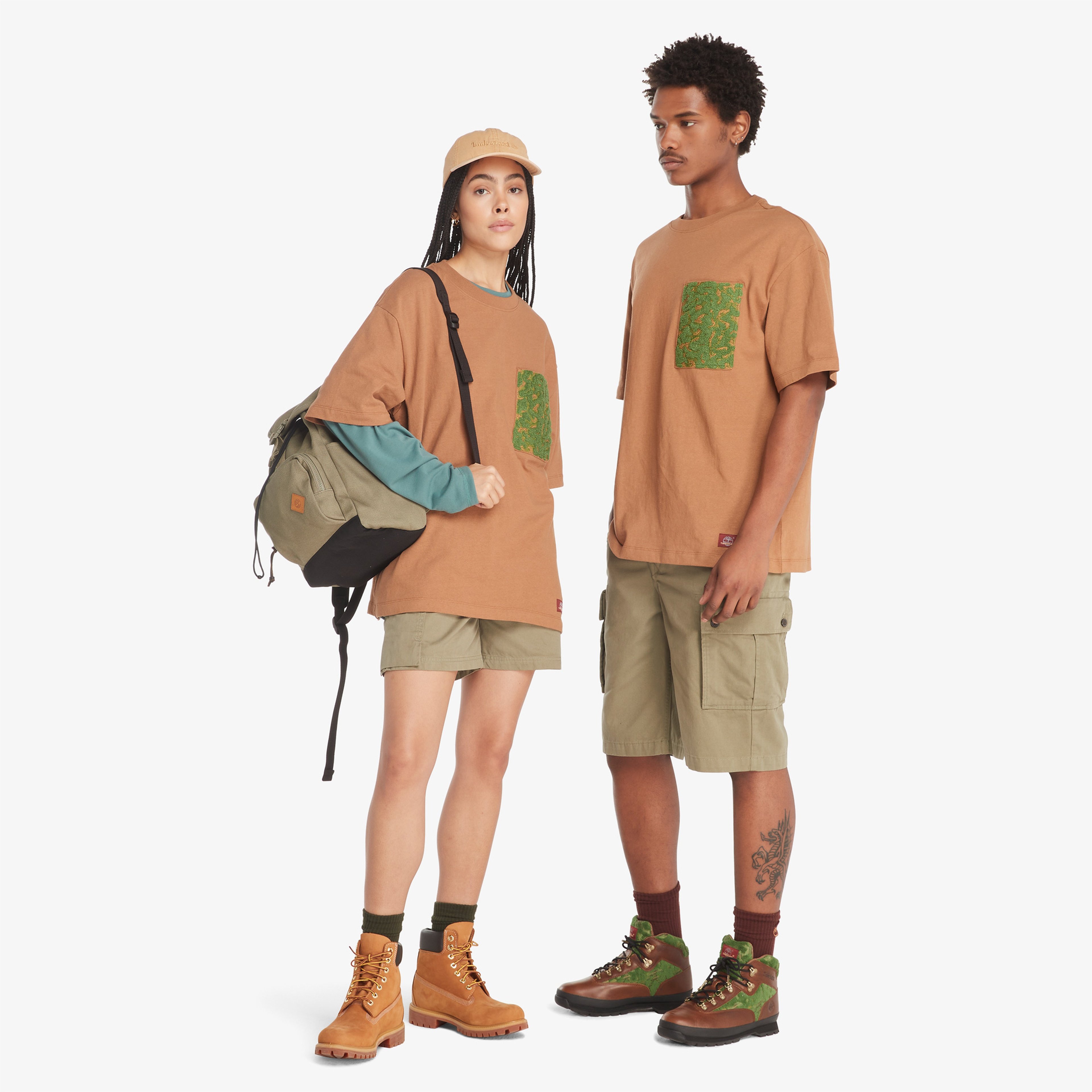 Timberland Embroidered Pocket Erkek Kahverengi T-Shirt