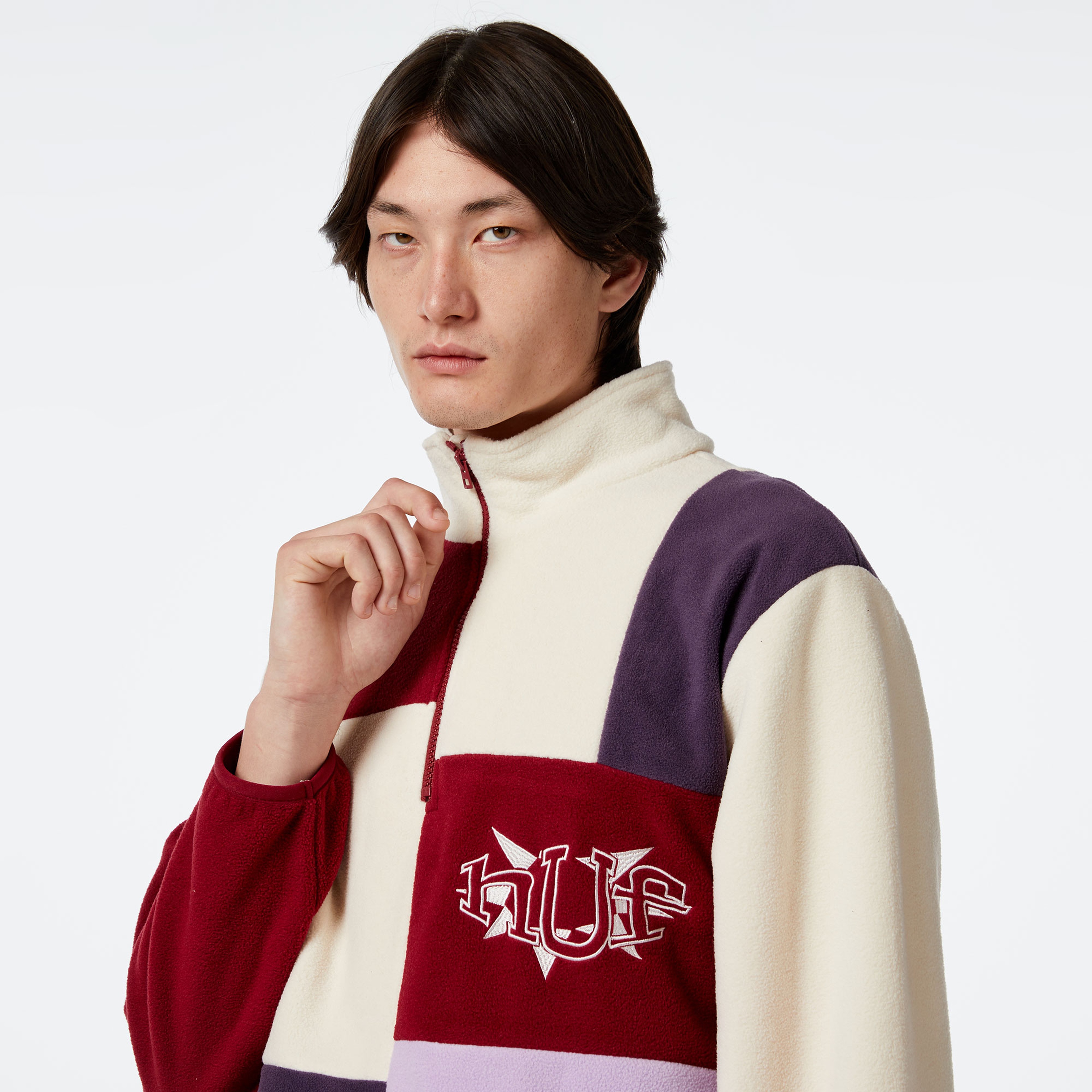 HUF Remix Quarter Zip Fleece Erkek Lila Ceket