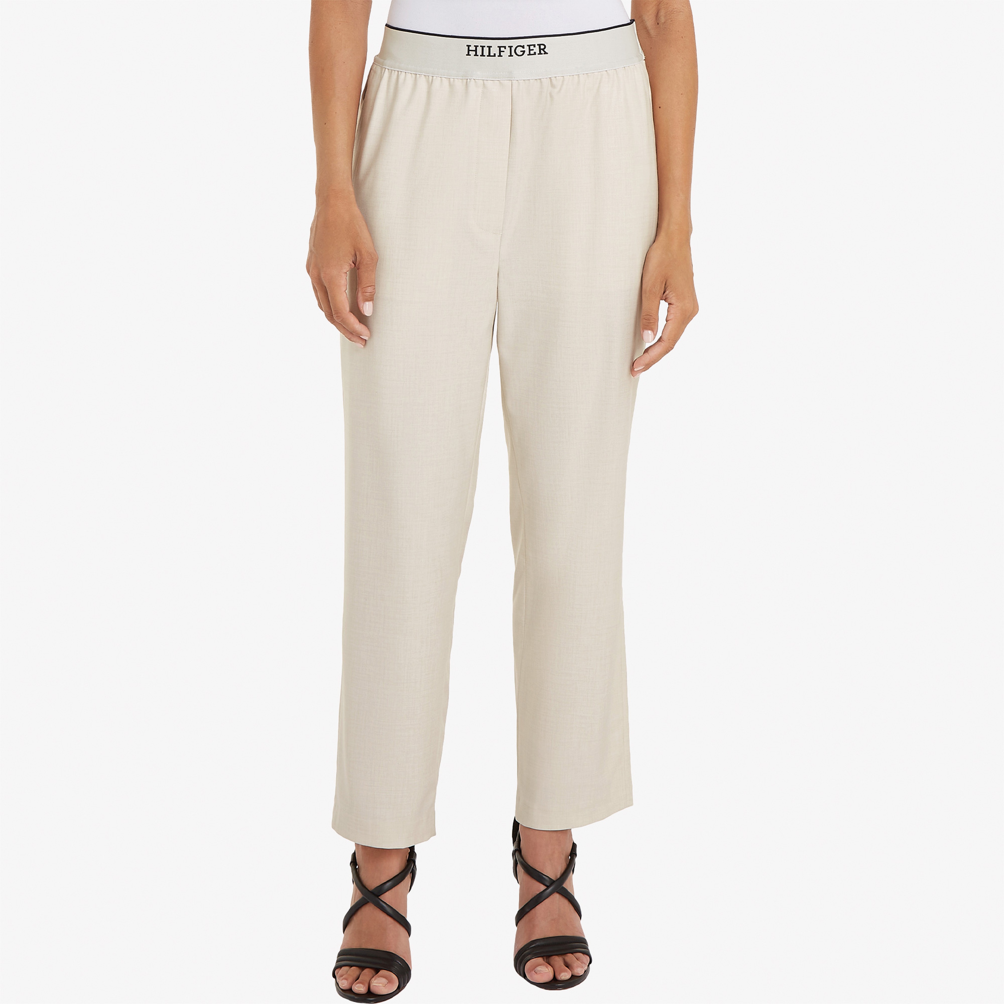 Tommy Hilfiger Logoll On Slimaight Kadın Bej Pantolon