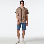 New Era Ne Pinstripe Jersey Erkek Kahverengi T-Shirt