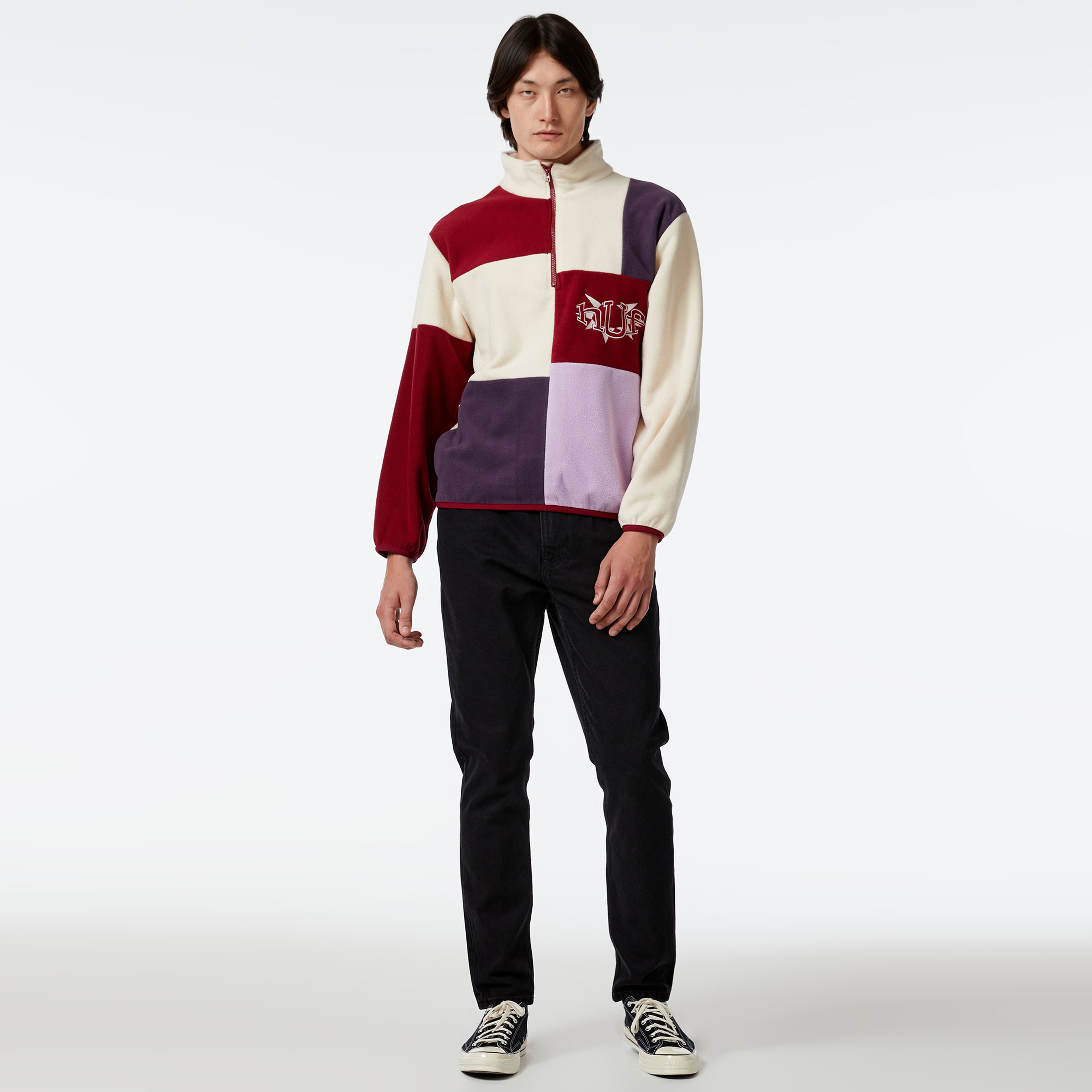 HUF Remix Quarter Zip Fleece Erkek Lila Ceket