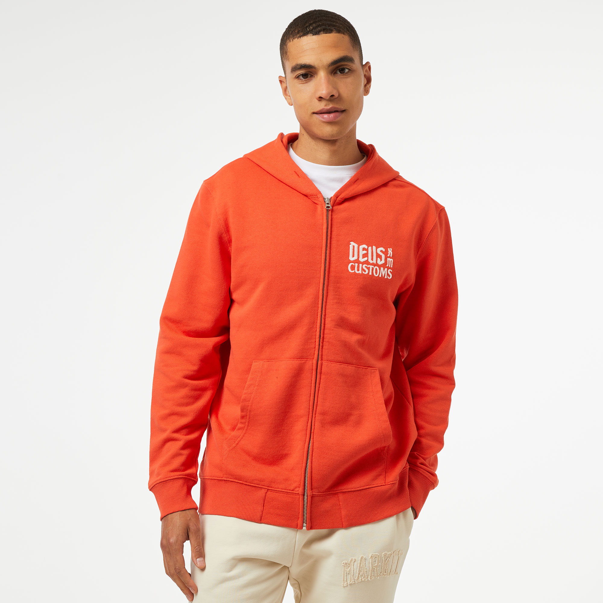 Deus Ex Machina Supporter Zip Hoodie Erkek Kırmızı