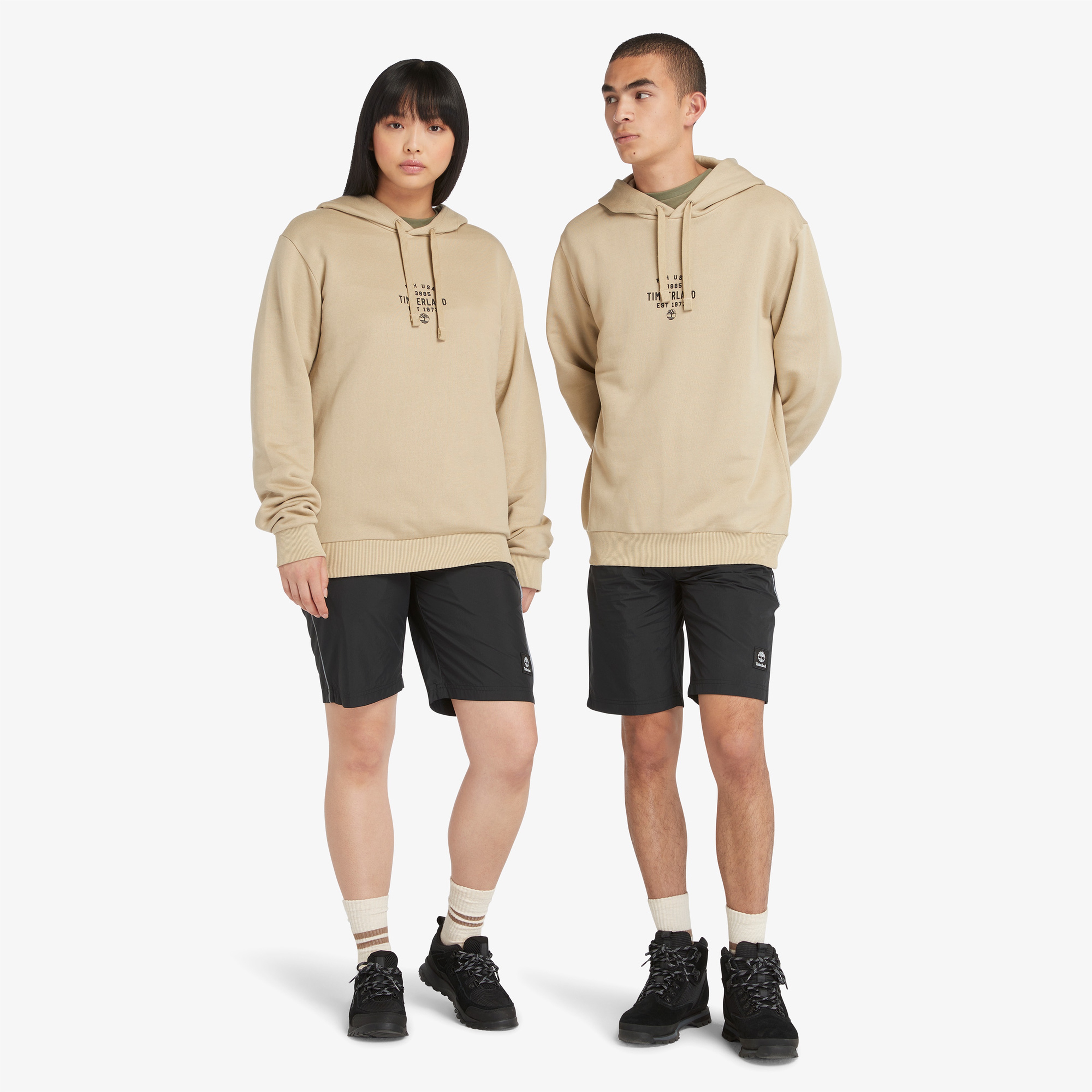 Timberland Front Graphic Erkek Bej Sweatshirt
