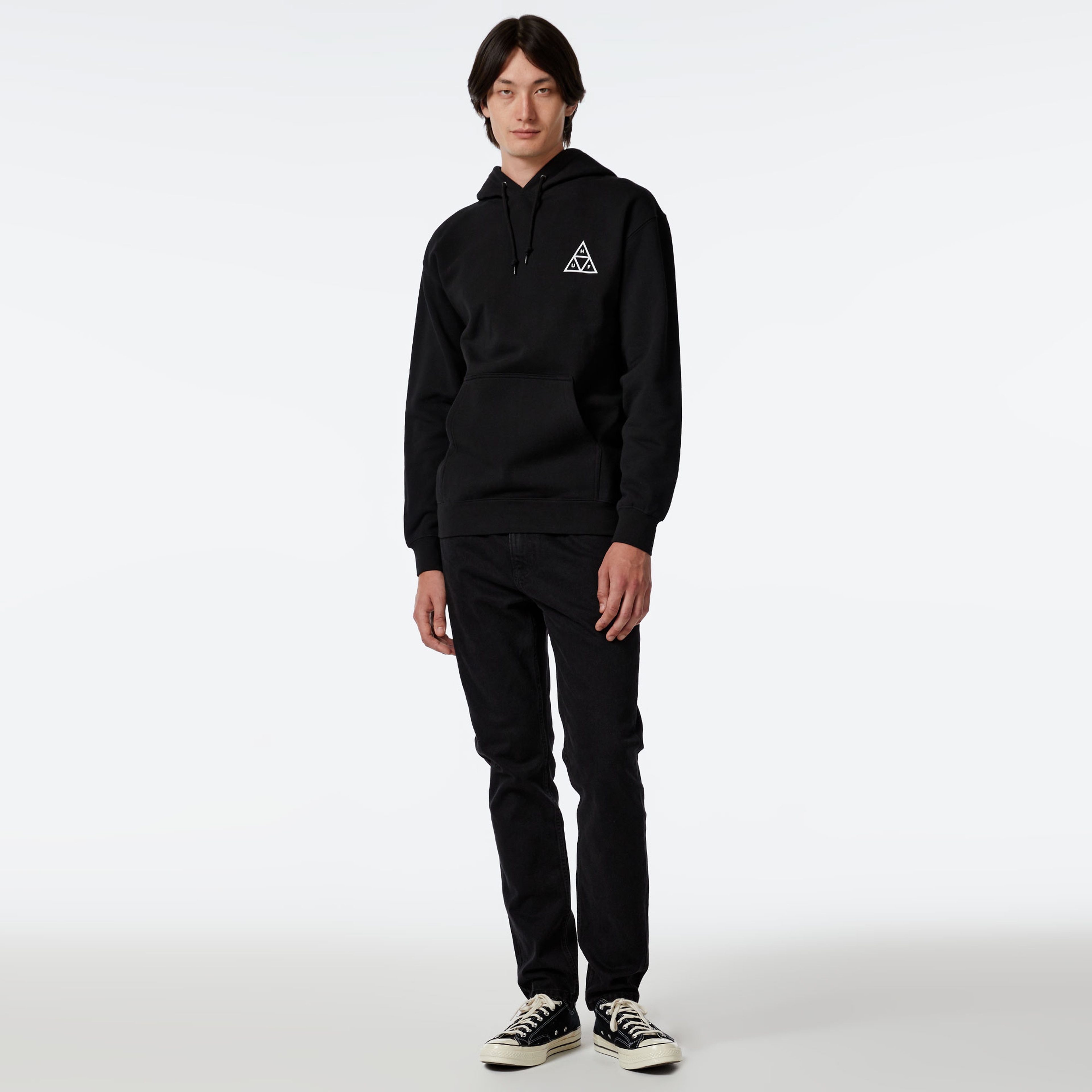HUF Huf Set TT P/O Erkek Siyah Sweatshirt