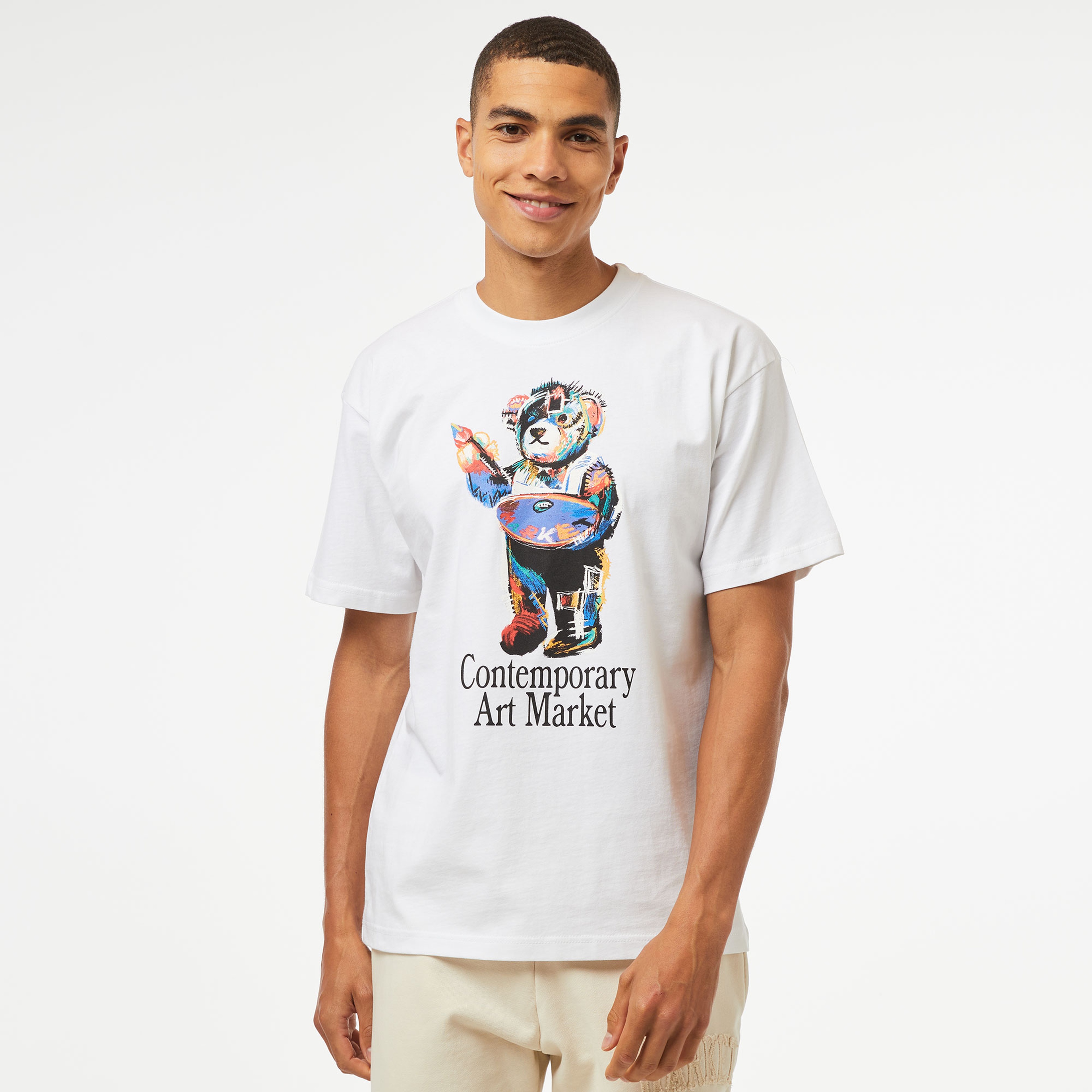 Market Art Market Bear Erkek Beyaz T-Shirt