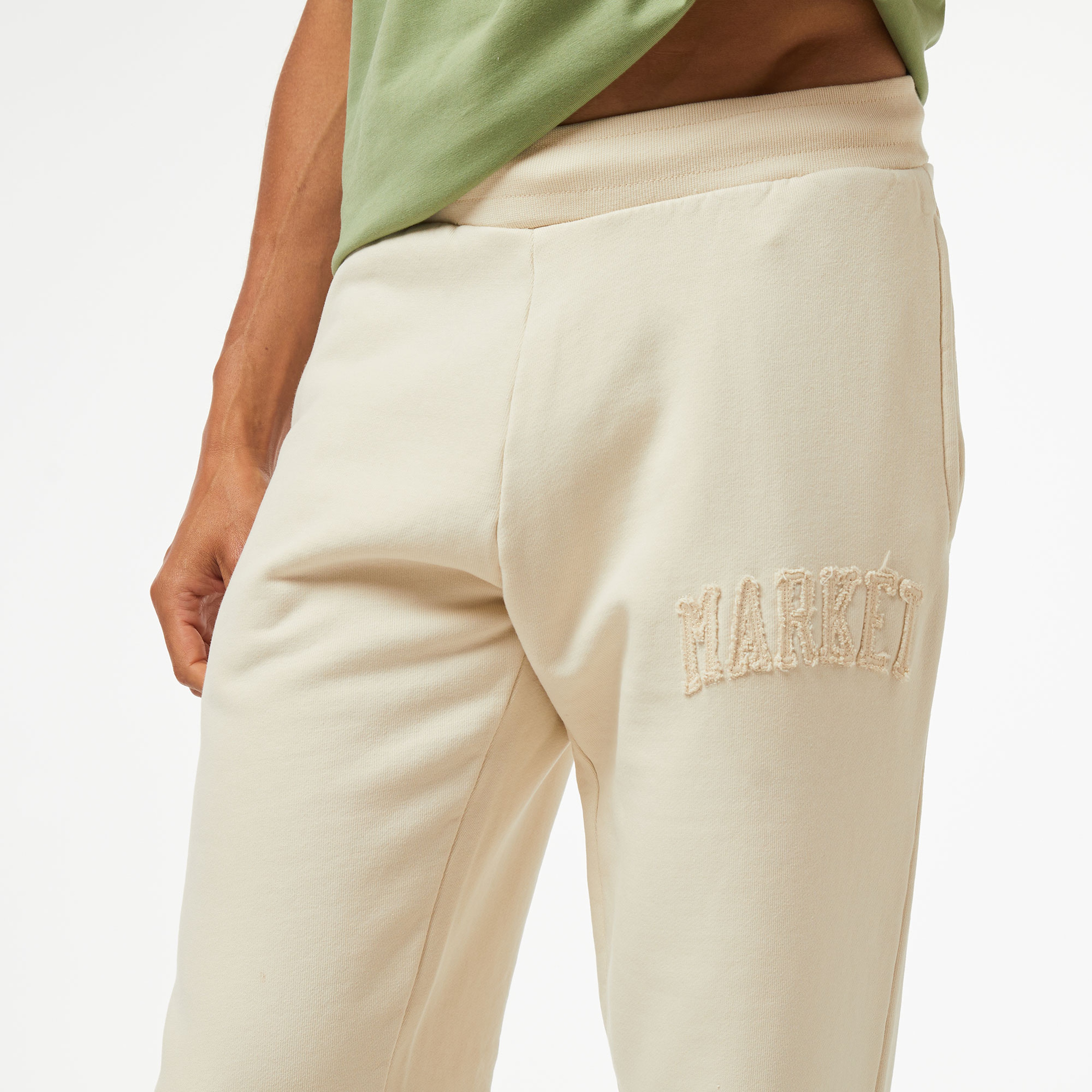 Market Vintage Wash Arc Erkek Krem Eşofman Altı