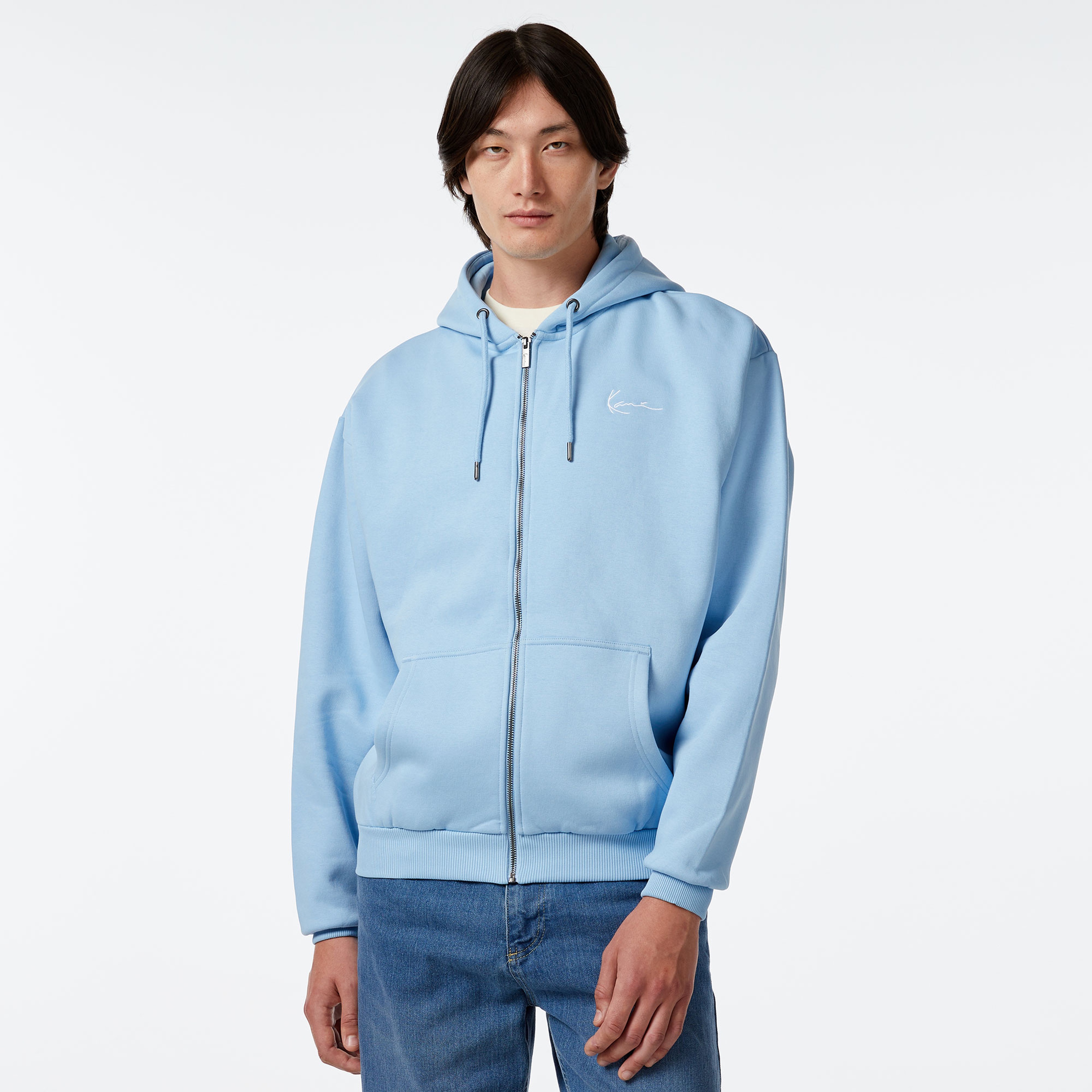 Karl Kani Chest Sign. Os Full Zip Diner Erkek Mavi Sweatshirt