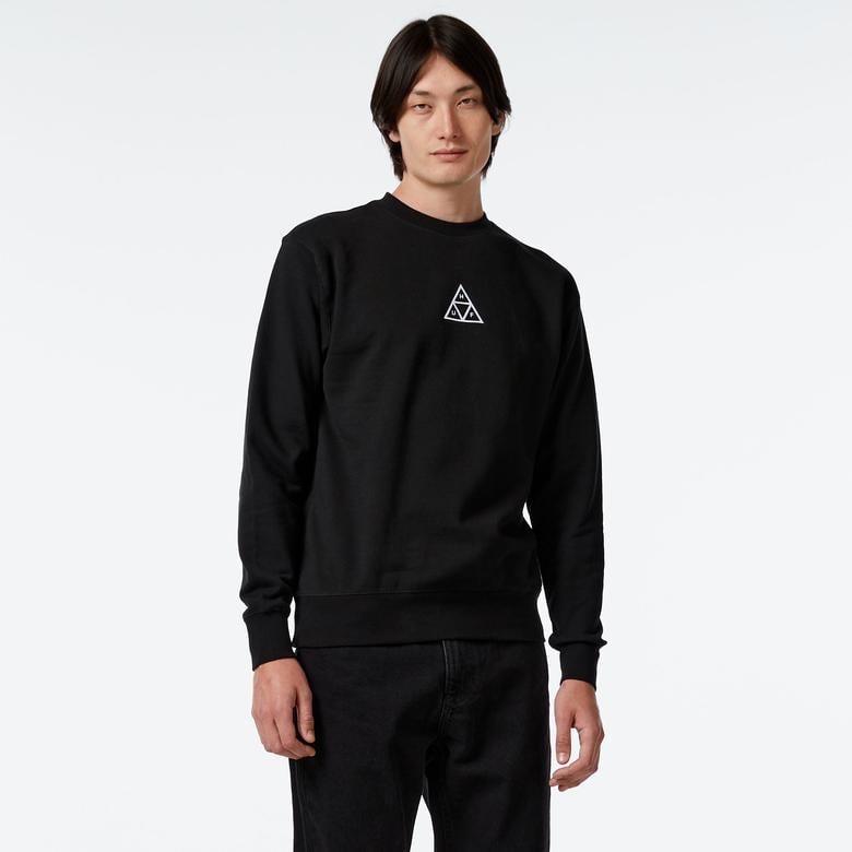 HUF Set Triple Triangle Crewneck Erkek Siyah Sweatshirt