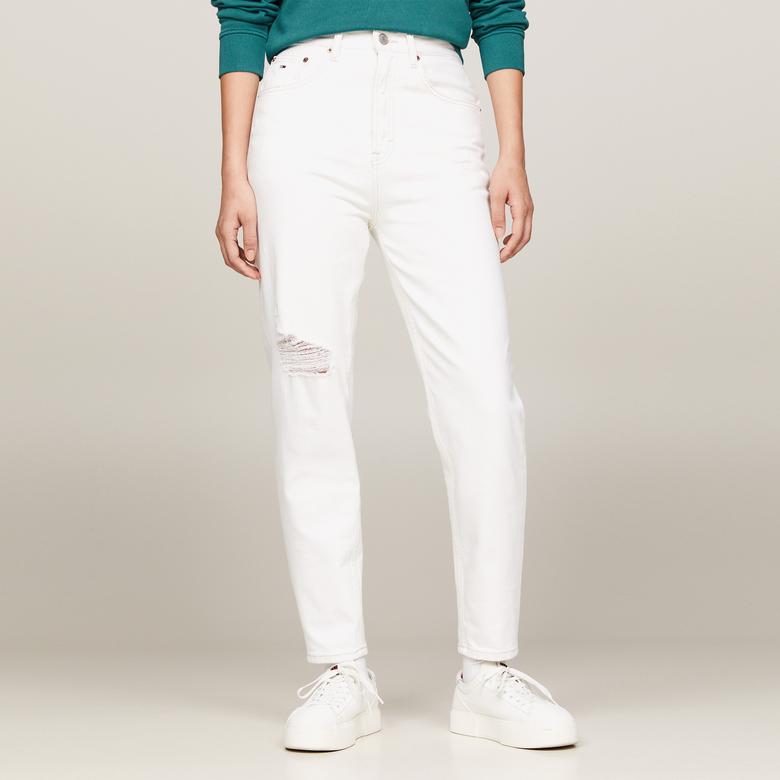Tommy Hilfiger Ultra High Rise Tapered Kadın Beyaz Pantolon