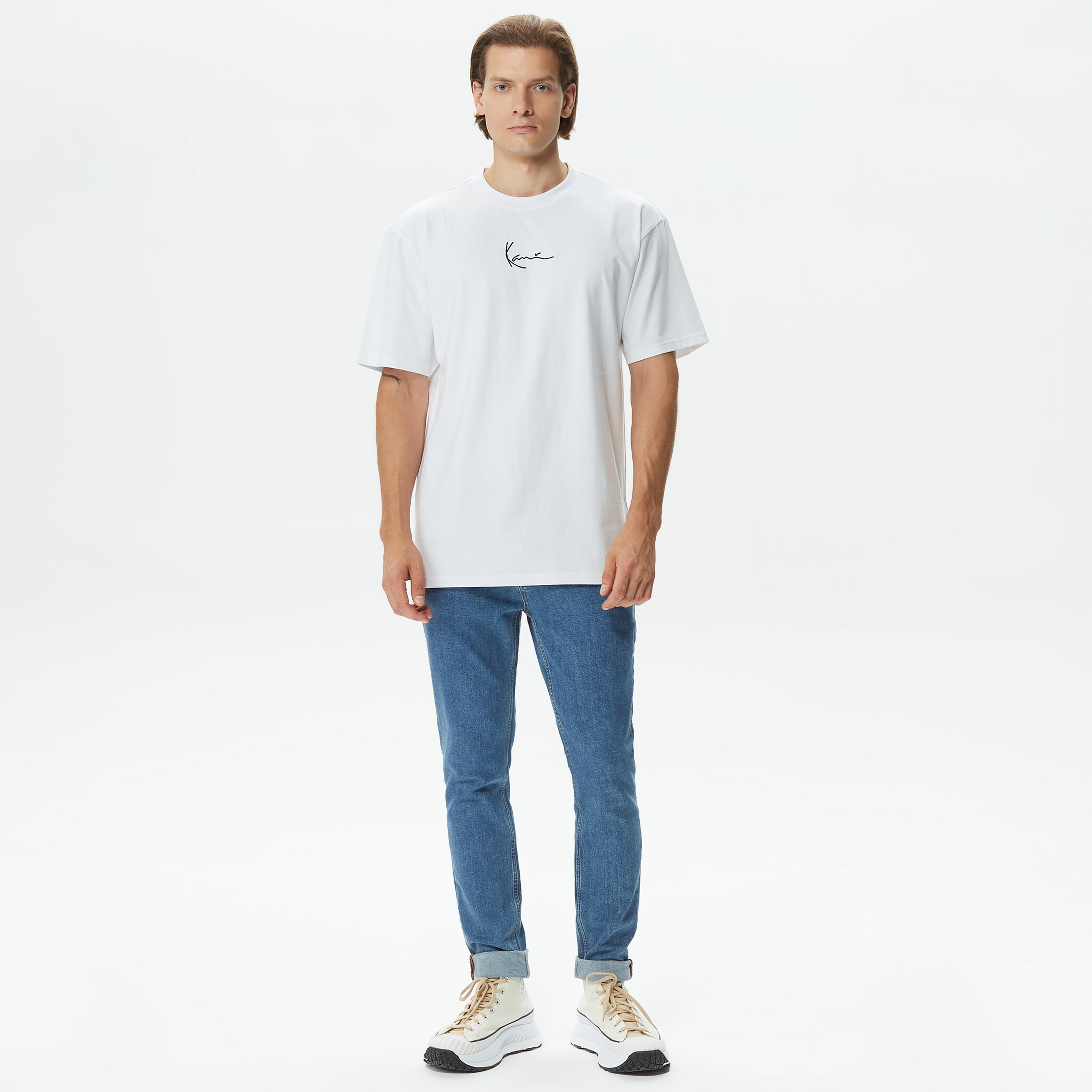 Karl Kani Small Signature Erkek Beyaz T-Shirt