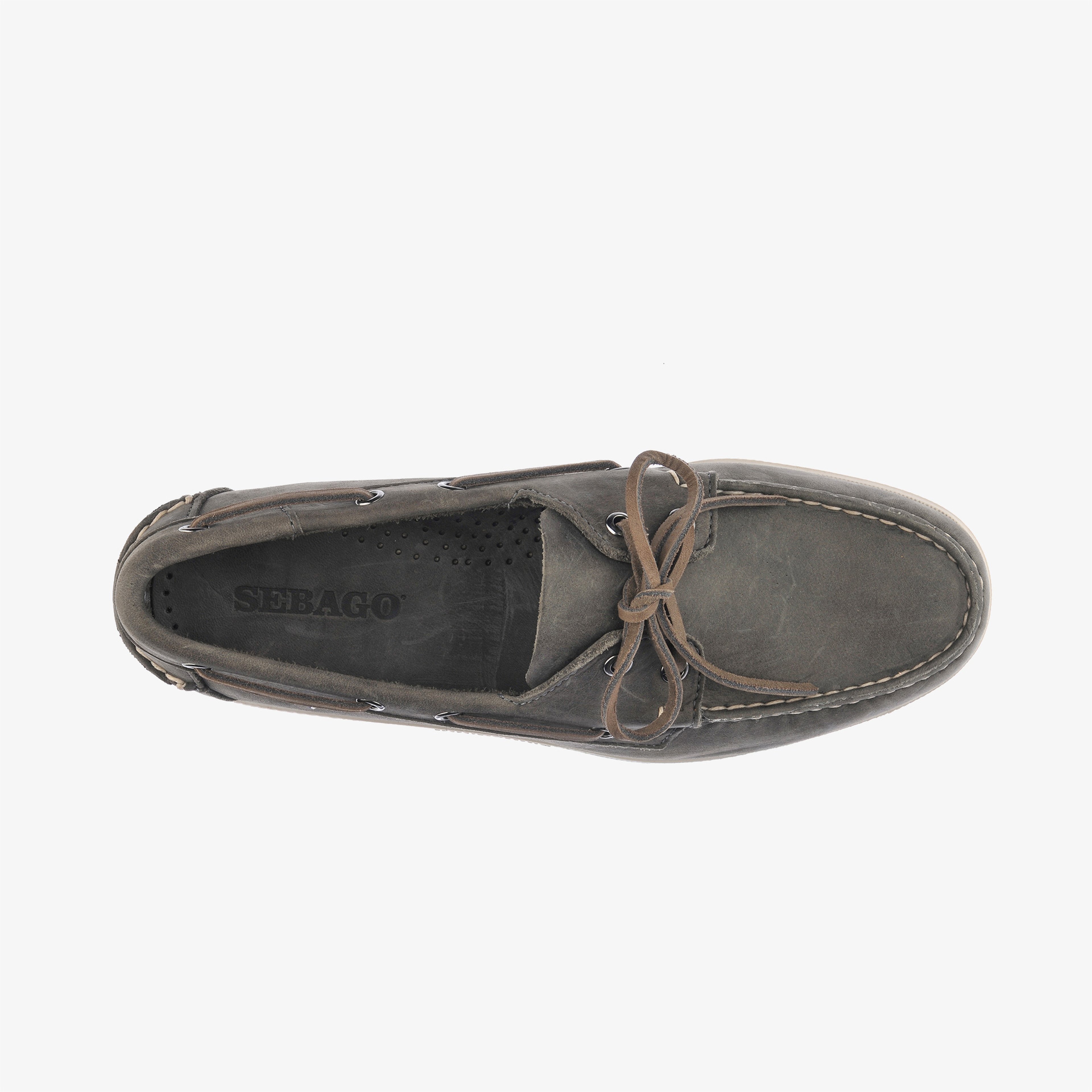 Sebago Docksides Portland Crazy Erkek Gri Deri Ayakkabı