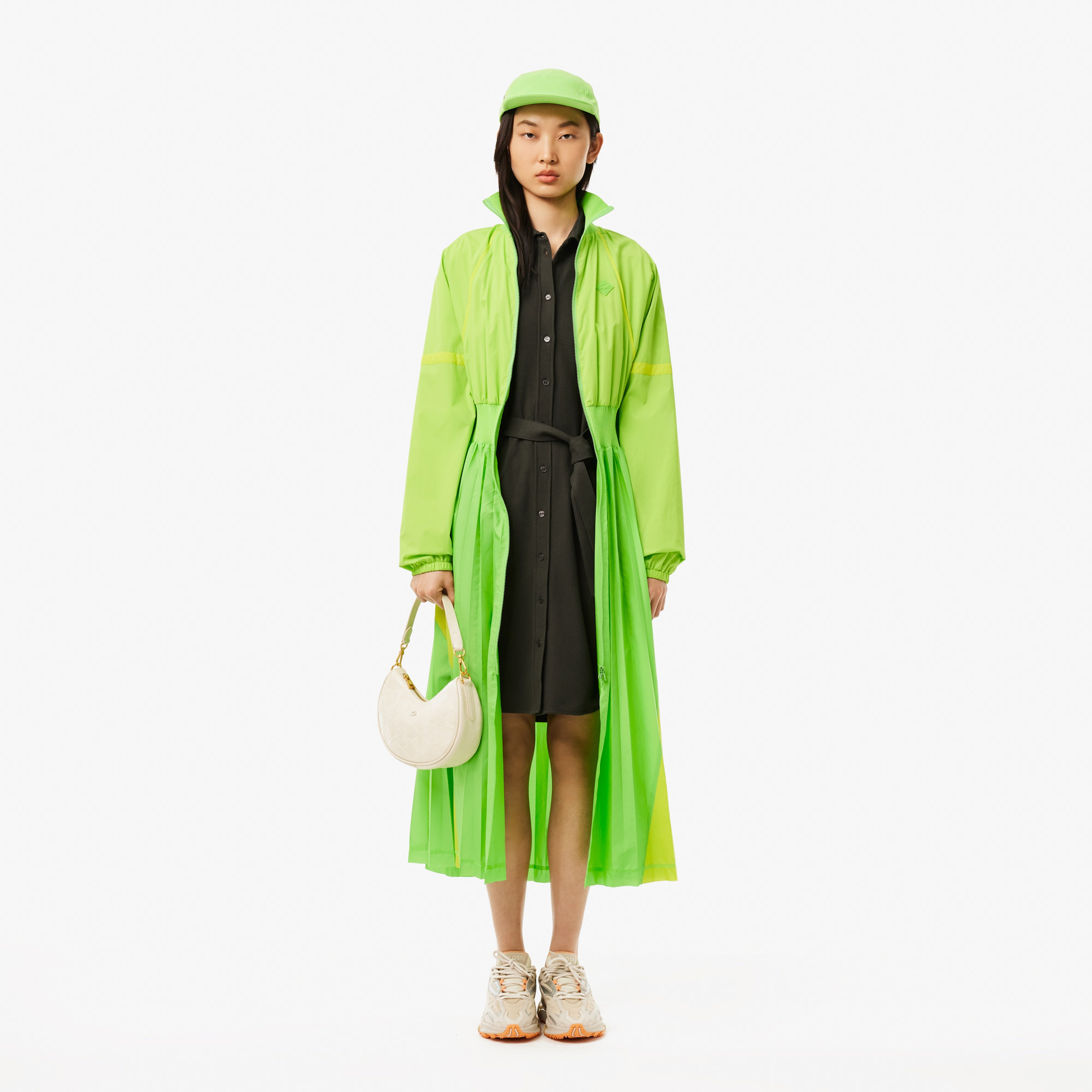 Kadın Slim Fit Uzun Kollu Polo Yaka Haki Elbise