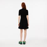 Kadın Slim Fit Kısa Kollu Polo Yaka Siyah Elbise