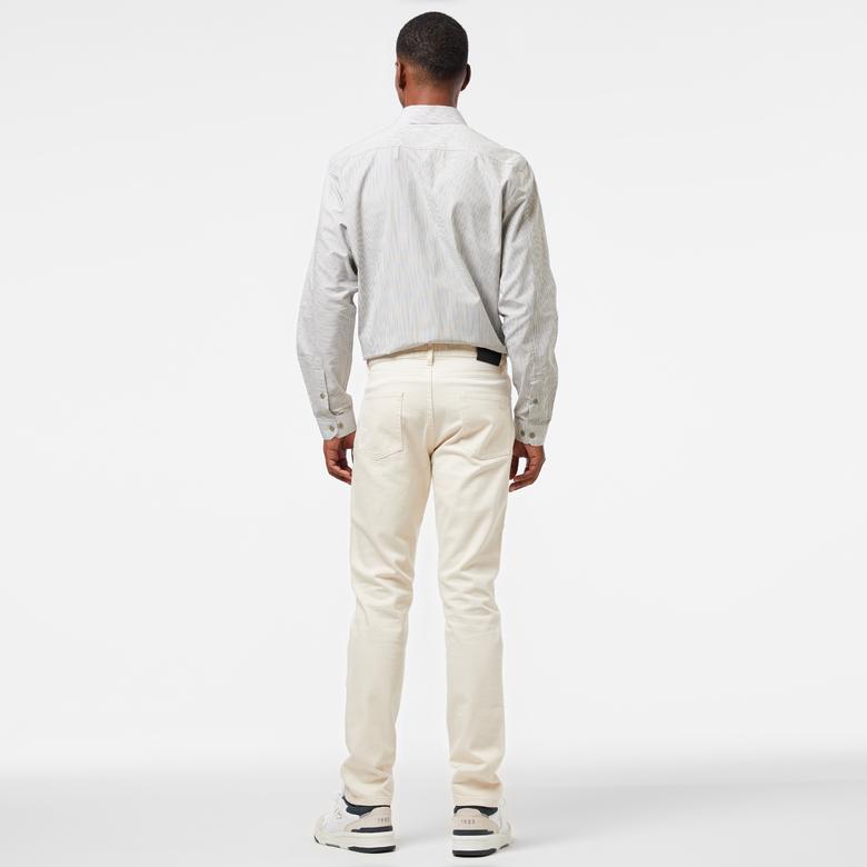Erkek Slim Fit Chino Beyaz Pantolon