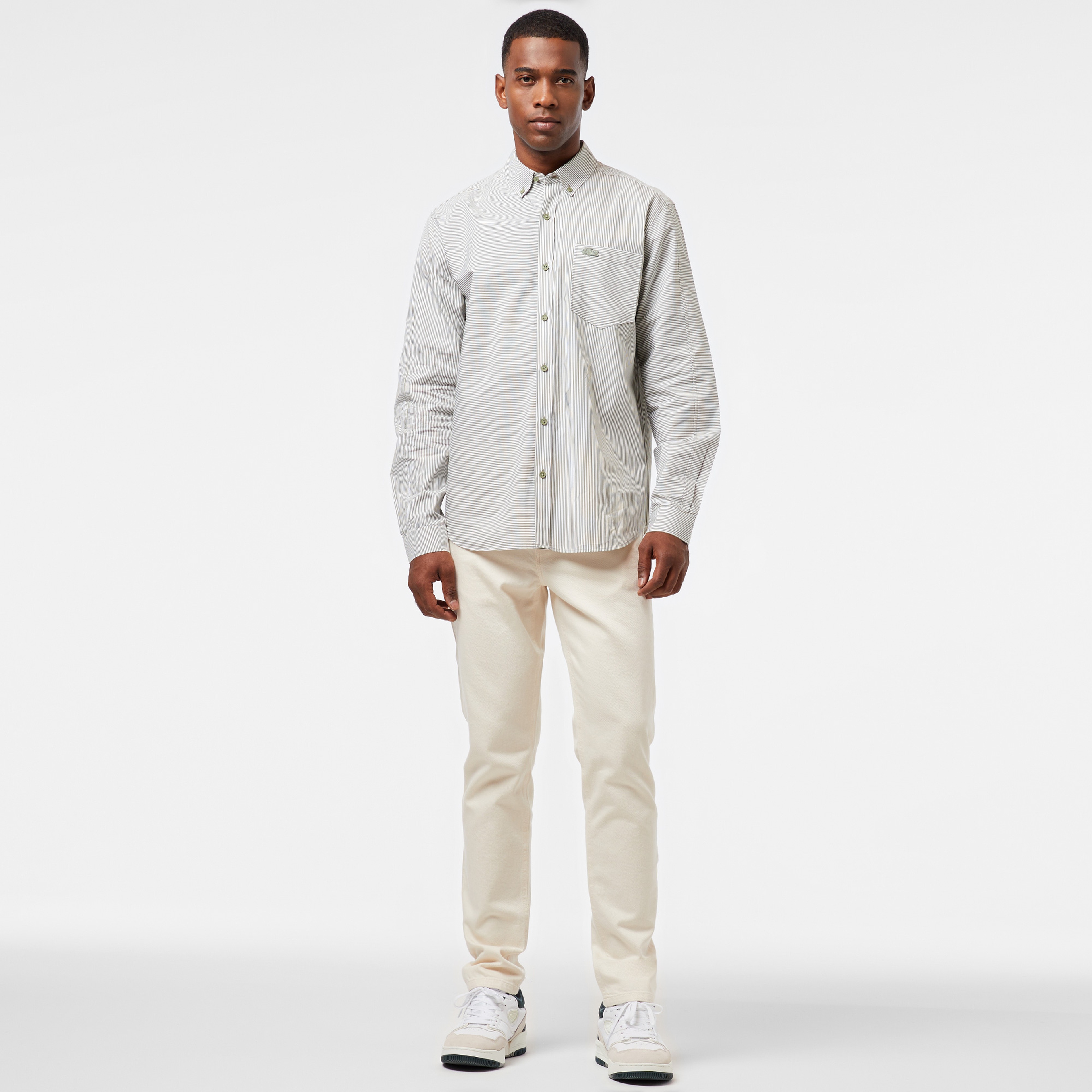 Erkek Slim Fit Chino Beyaz Pantolon