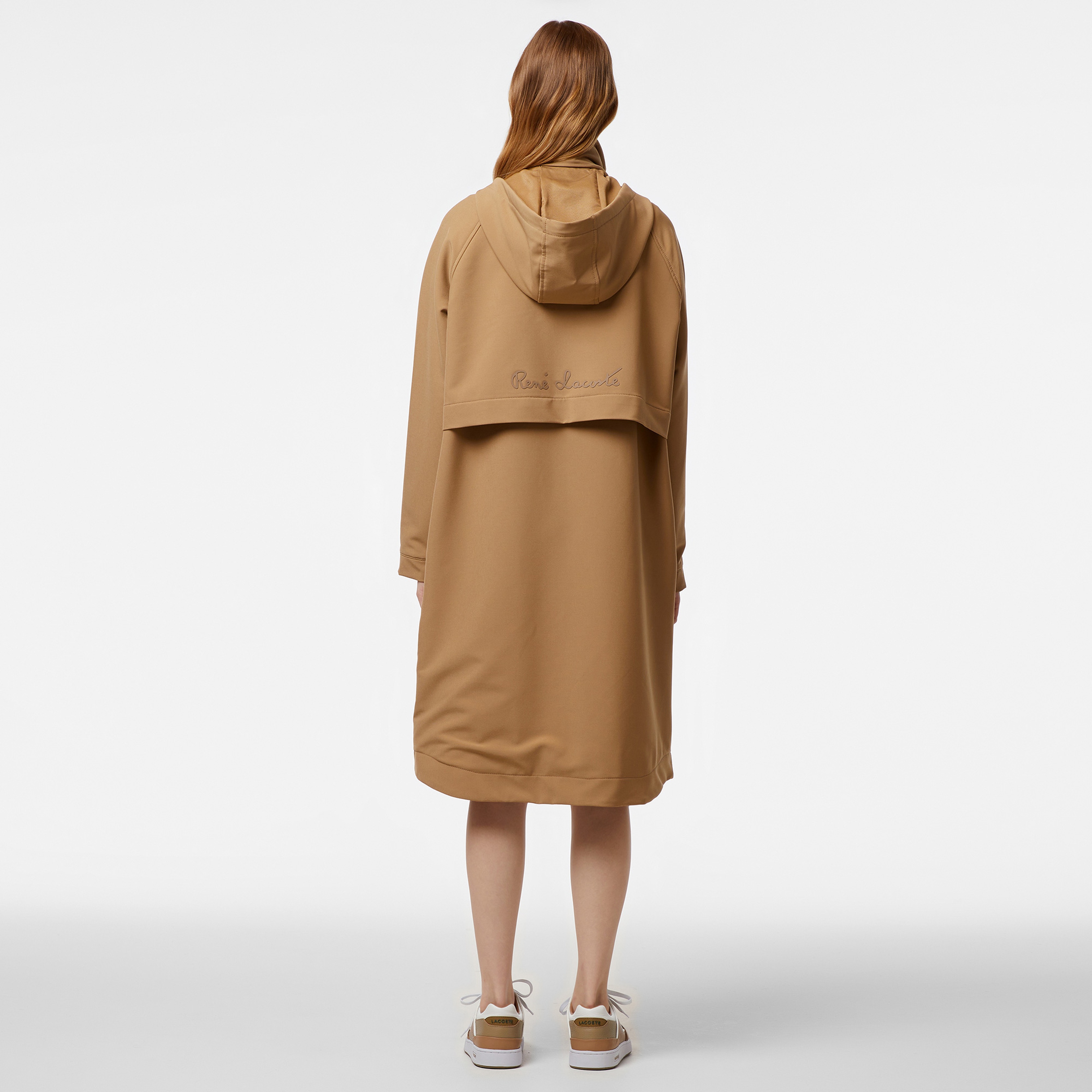 Kadın Relaxed Fit Kapüşonlu Kahverengi Yağmurluk