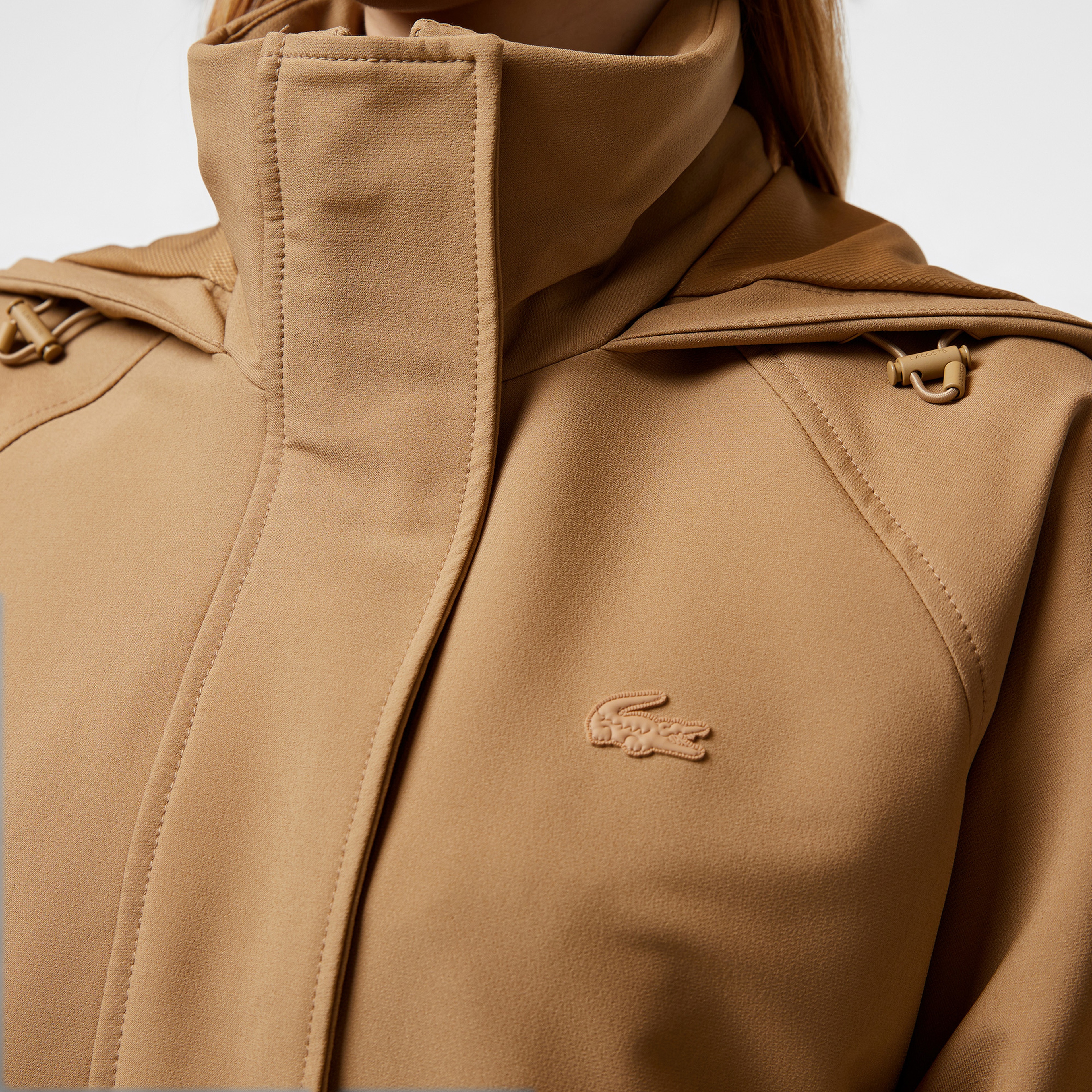 Kadın Relaxed Fit Kapüşonlu Kahverengi Yağmurluk