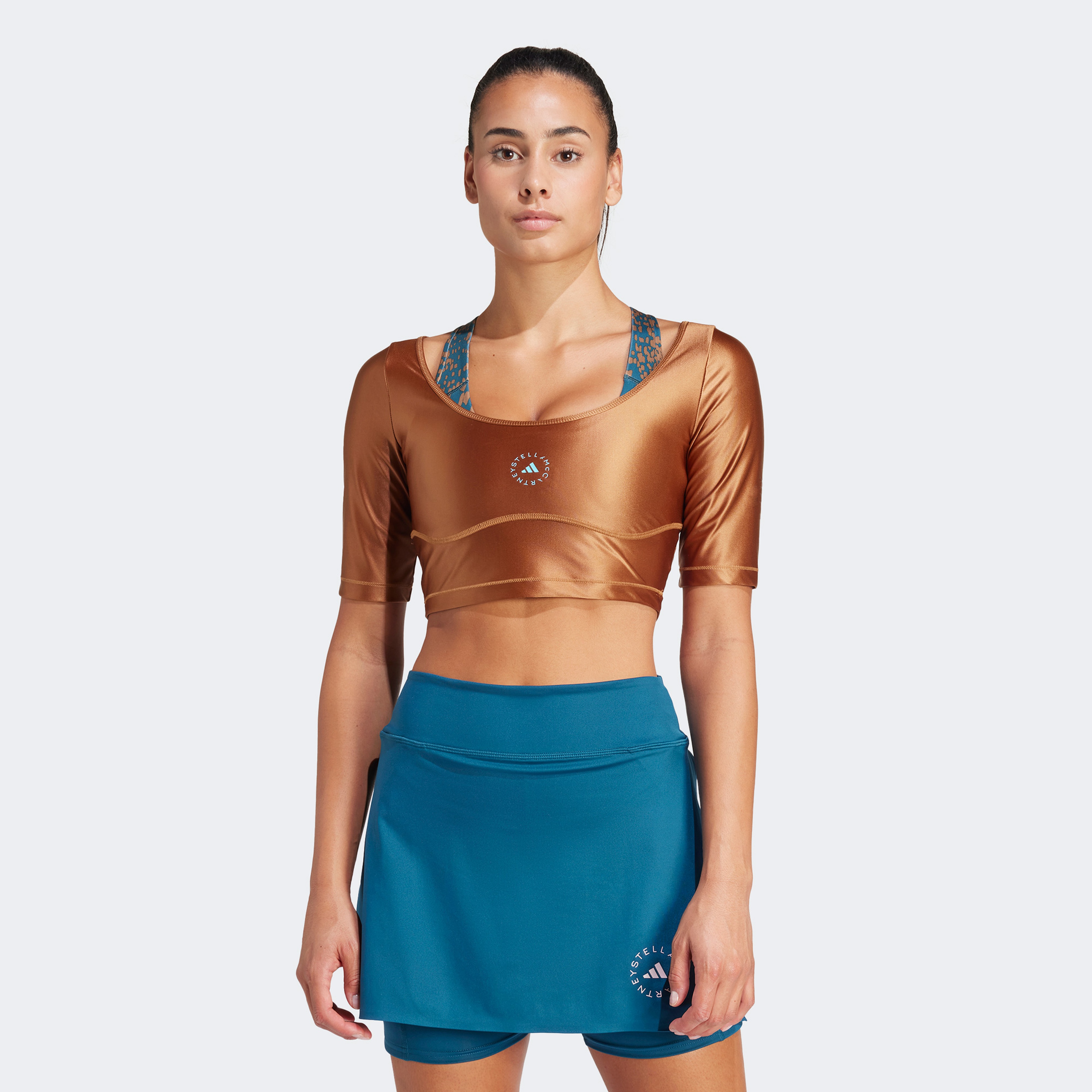 adidas x by Stella McCartney Asmc Crop Kadın Kahverengi Crop