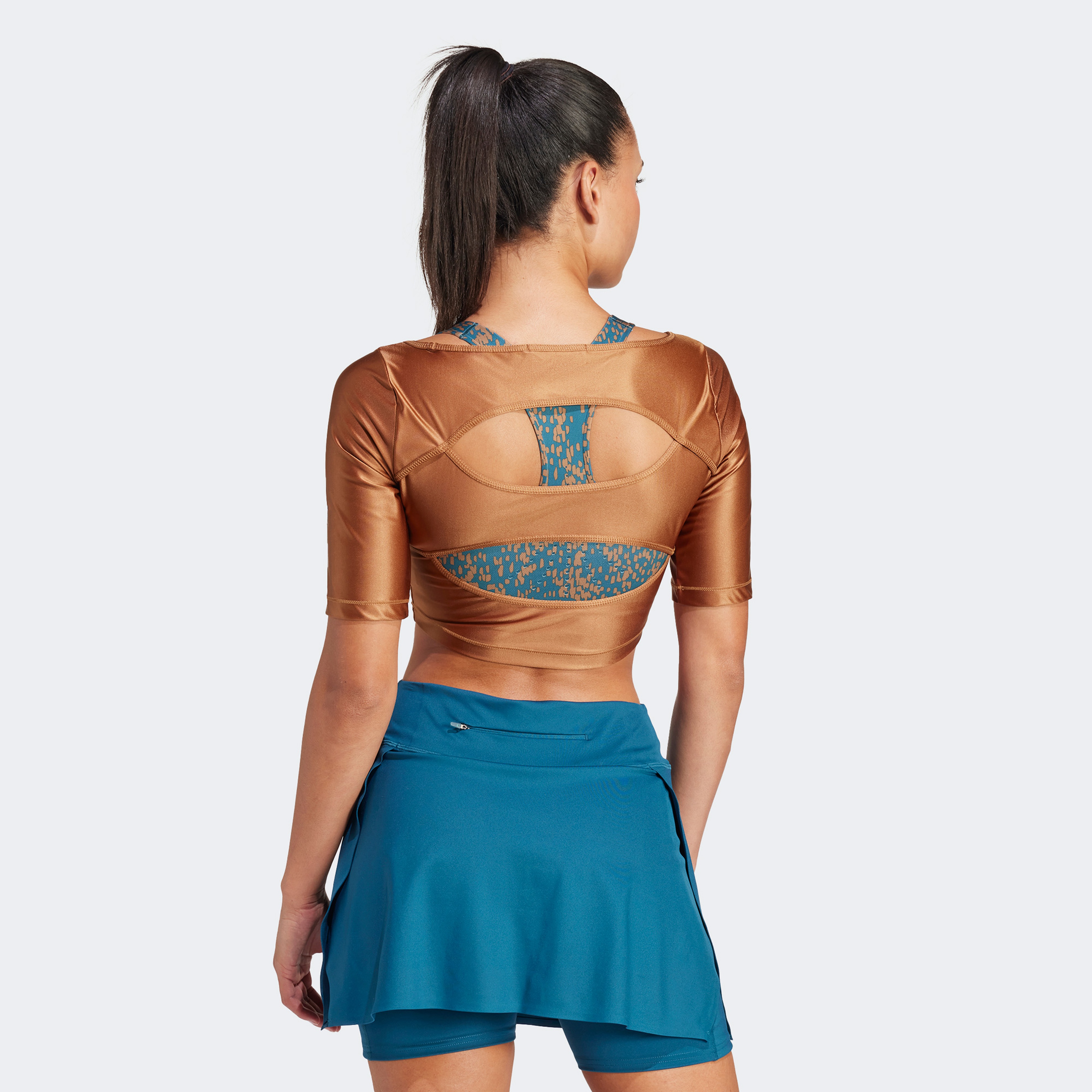 adidas x by Stella McCartney Asmc Crop Kadın Kahverengi Crop