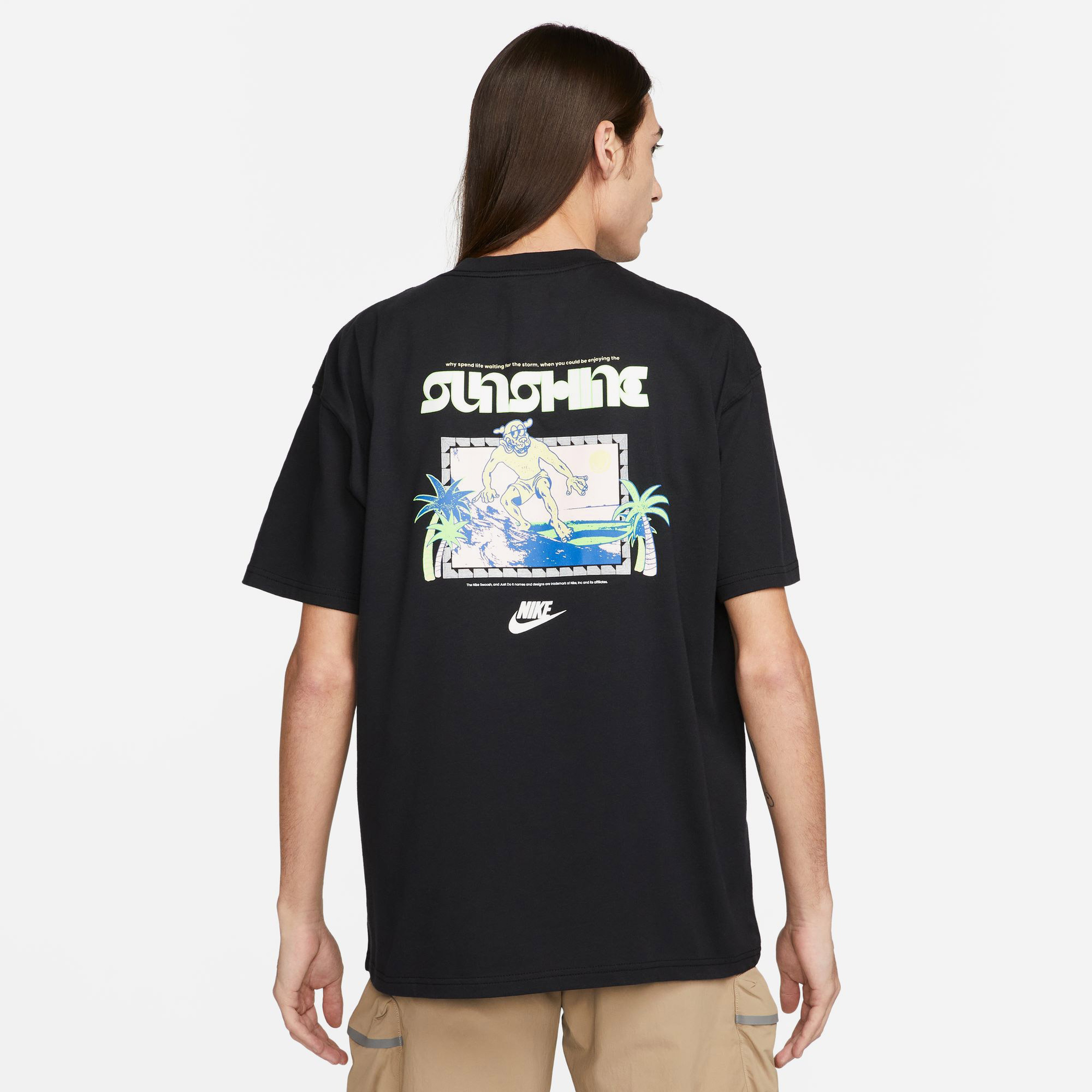 Nike Sportswear M90 Beach Party Erkek Siyah T-Shirt
