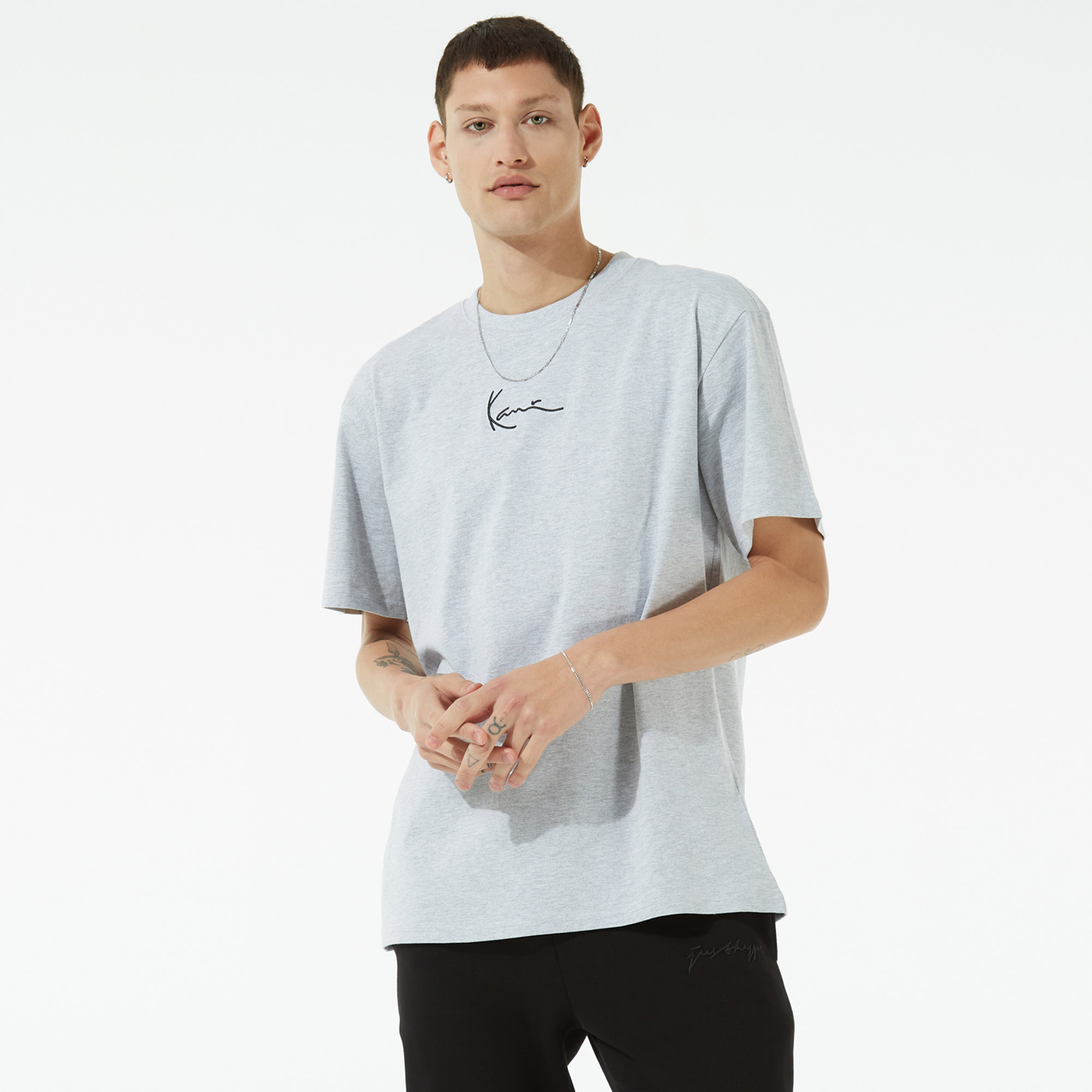 Karl Kani Small Signature Erkek Gri T-Shirt