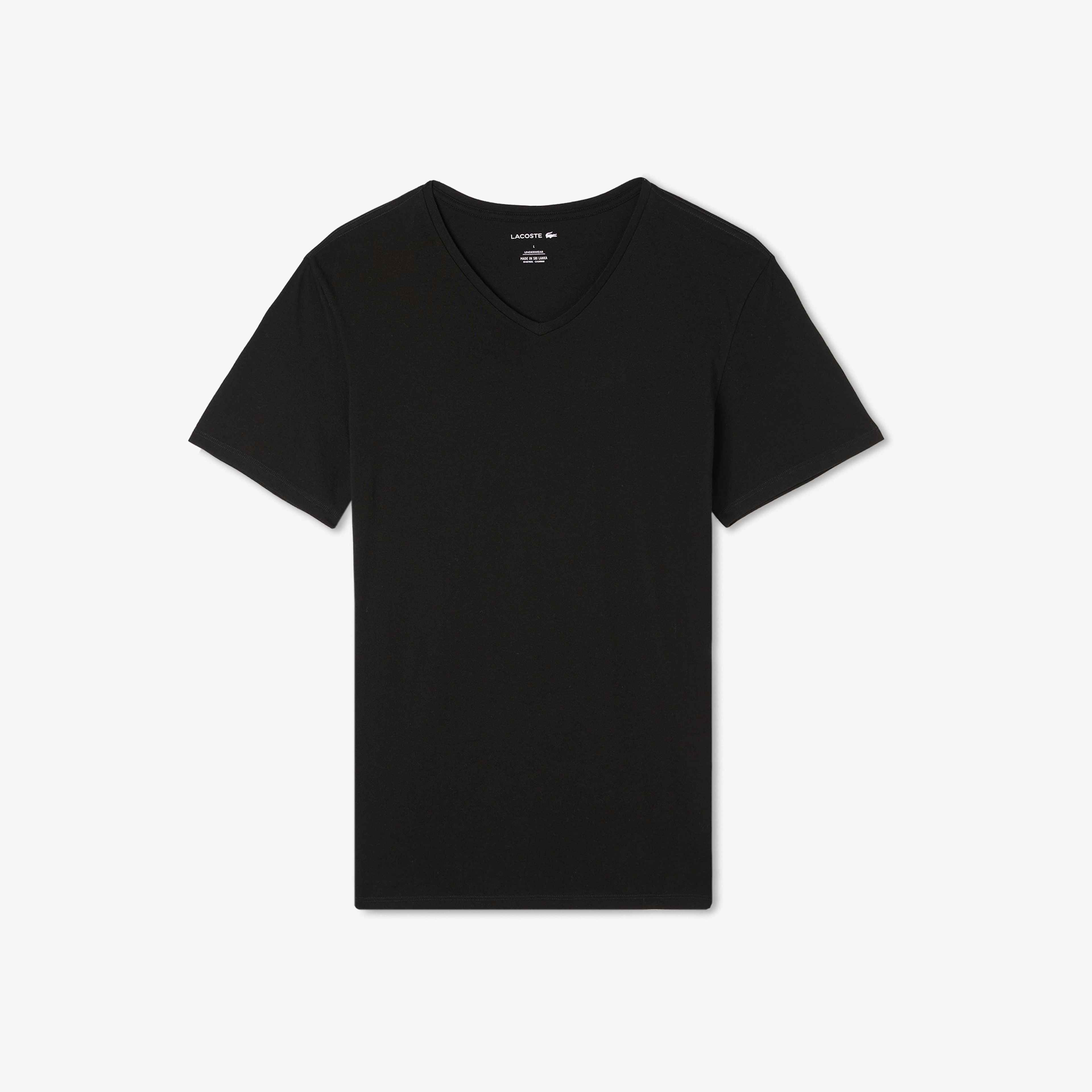 Erkek Slim Fit V Yaka 3'lü Siyah Atlet