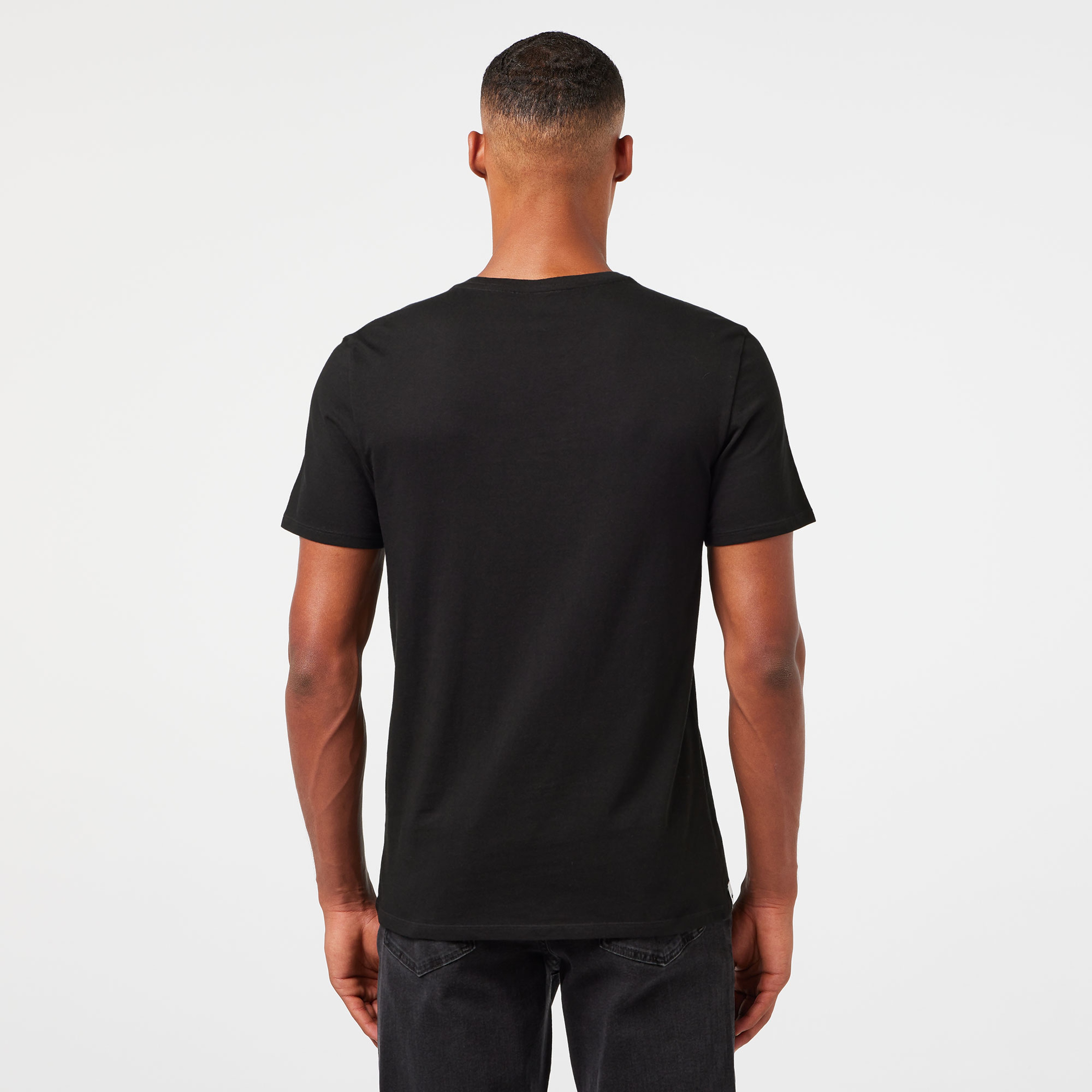 Erkek Slim Fit V Yaka 3'lü Siyah Atlet