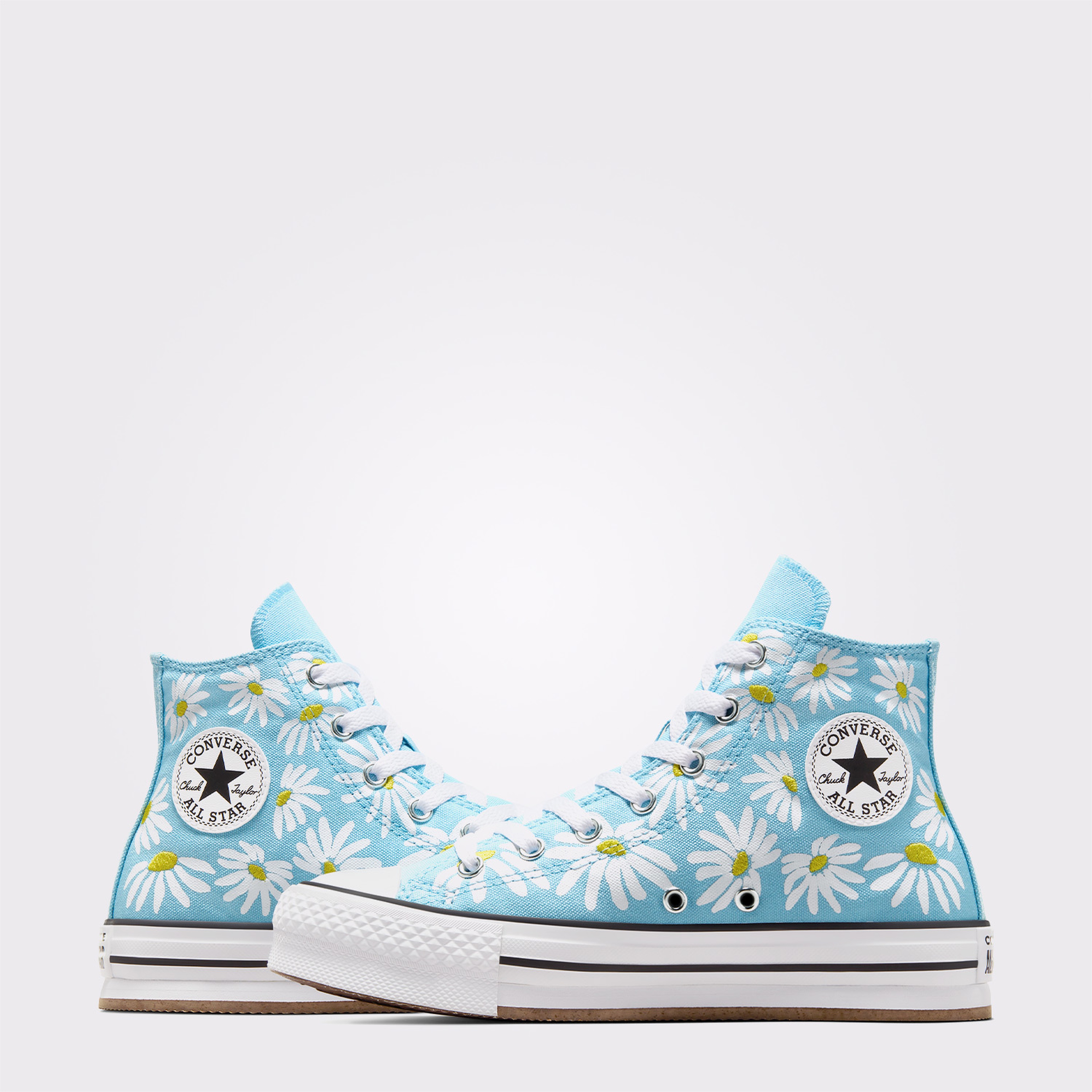 Converse Chuck Taylor All Star Lift Platform Floral Çocuk Mavi Sneaker