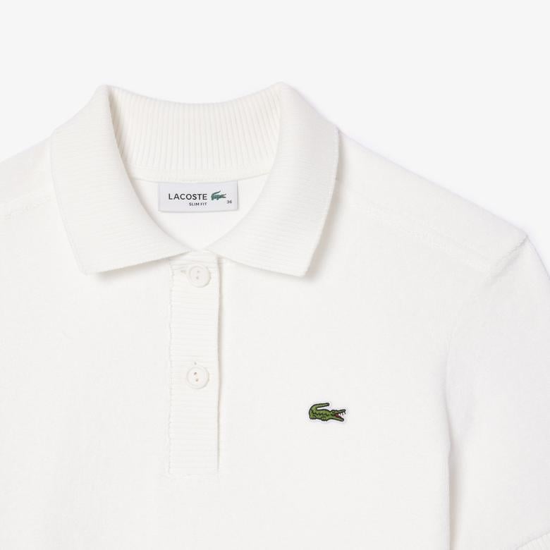 Kadın Slim Fit Beyaz Polo