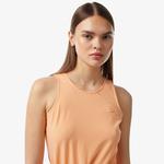 Kadın Straight Fit Kolsuz Turuncu Elbise