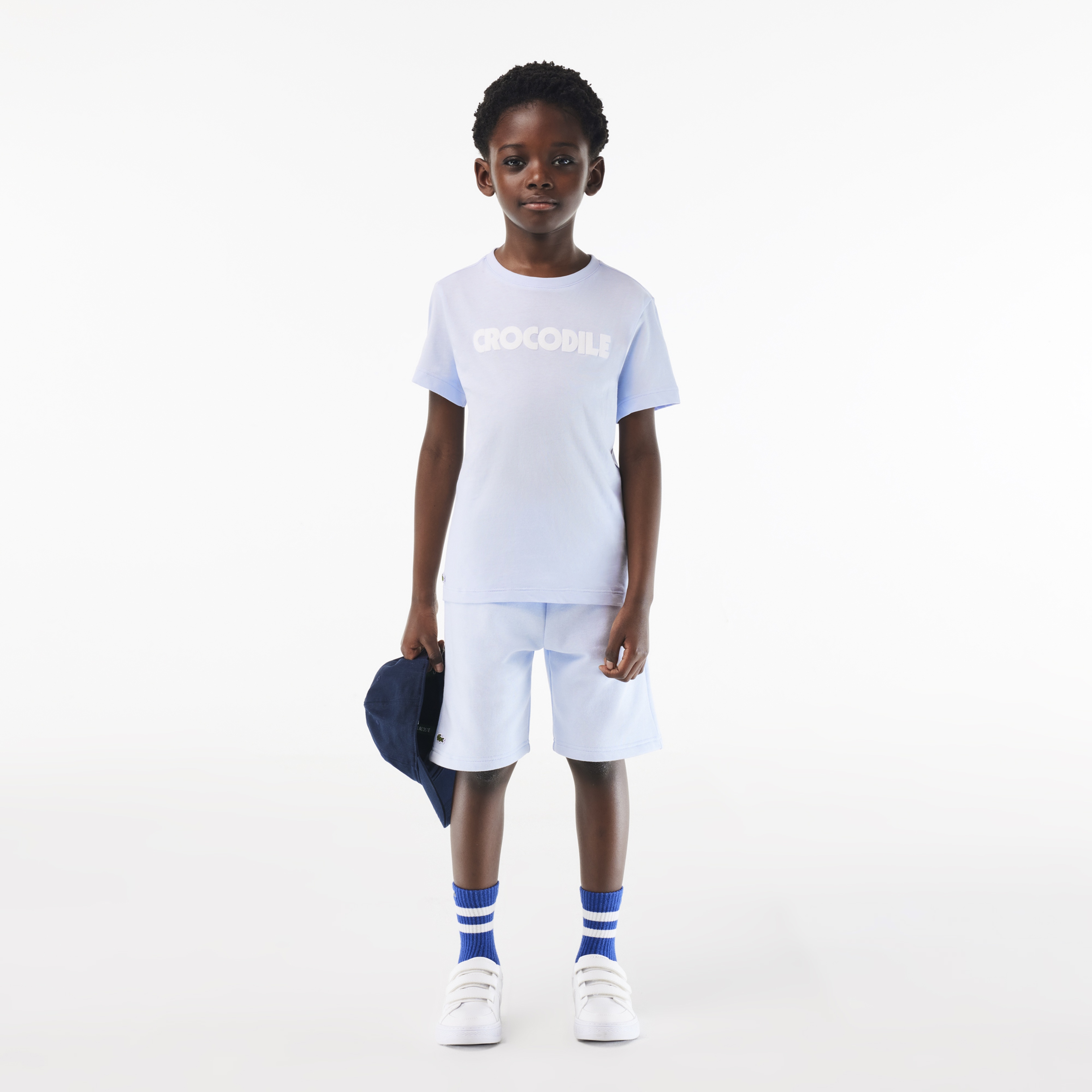 Çocuk Bisiklet Yaka Baskılı Mavi T-Shirt