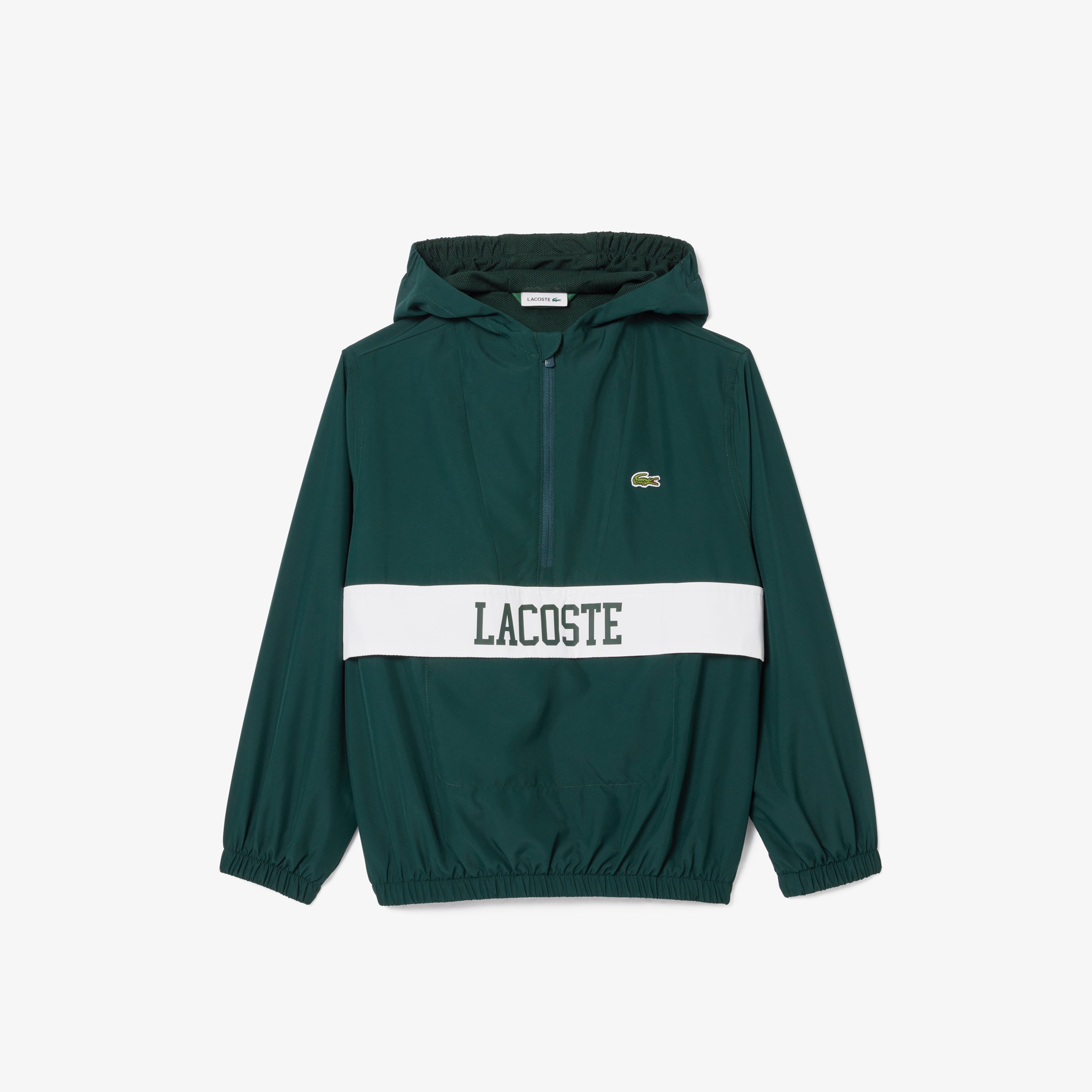 Çocuk Kapüşonlu Baskılı Yeşil Mont