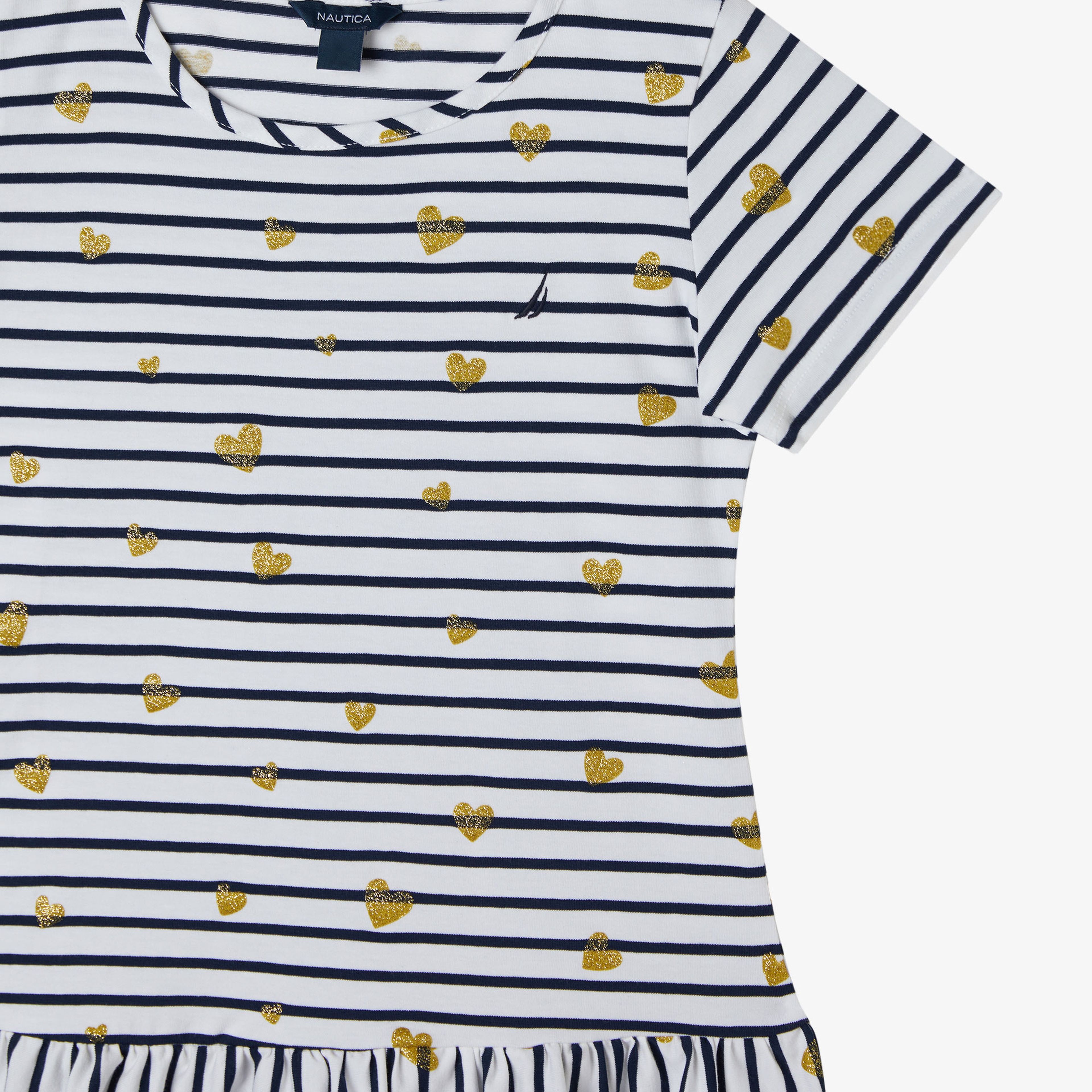 Nautica Kız Çocuk Lacivert Kısa Kollu Baskılı Elbise