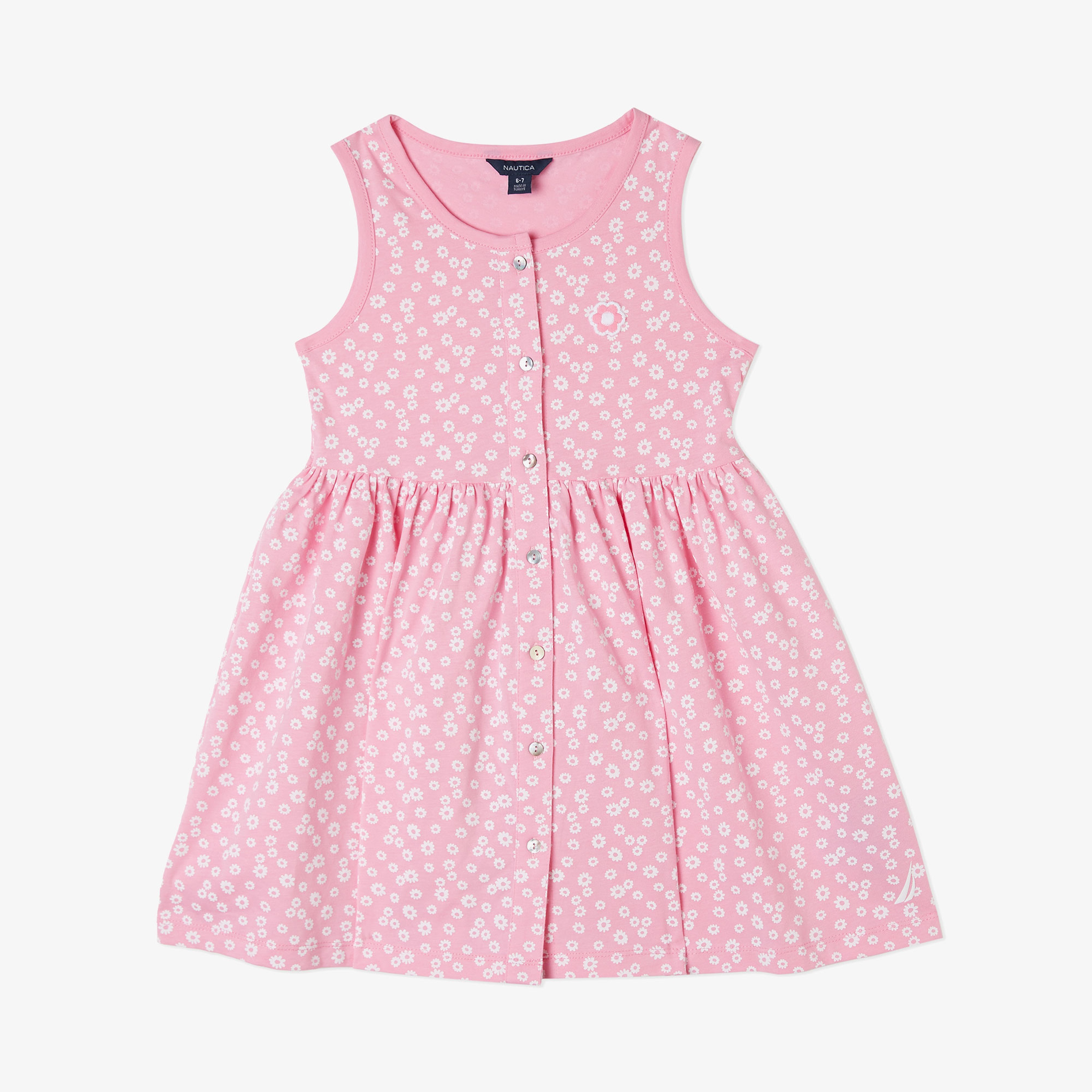 Nautica Kız Çocuk Pembe Baskılı Elbise