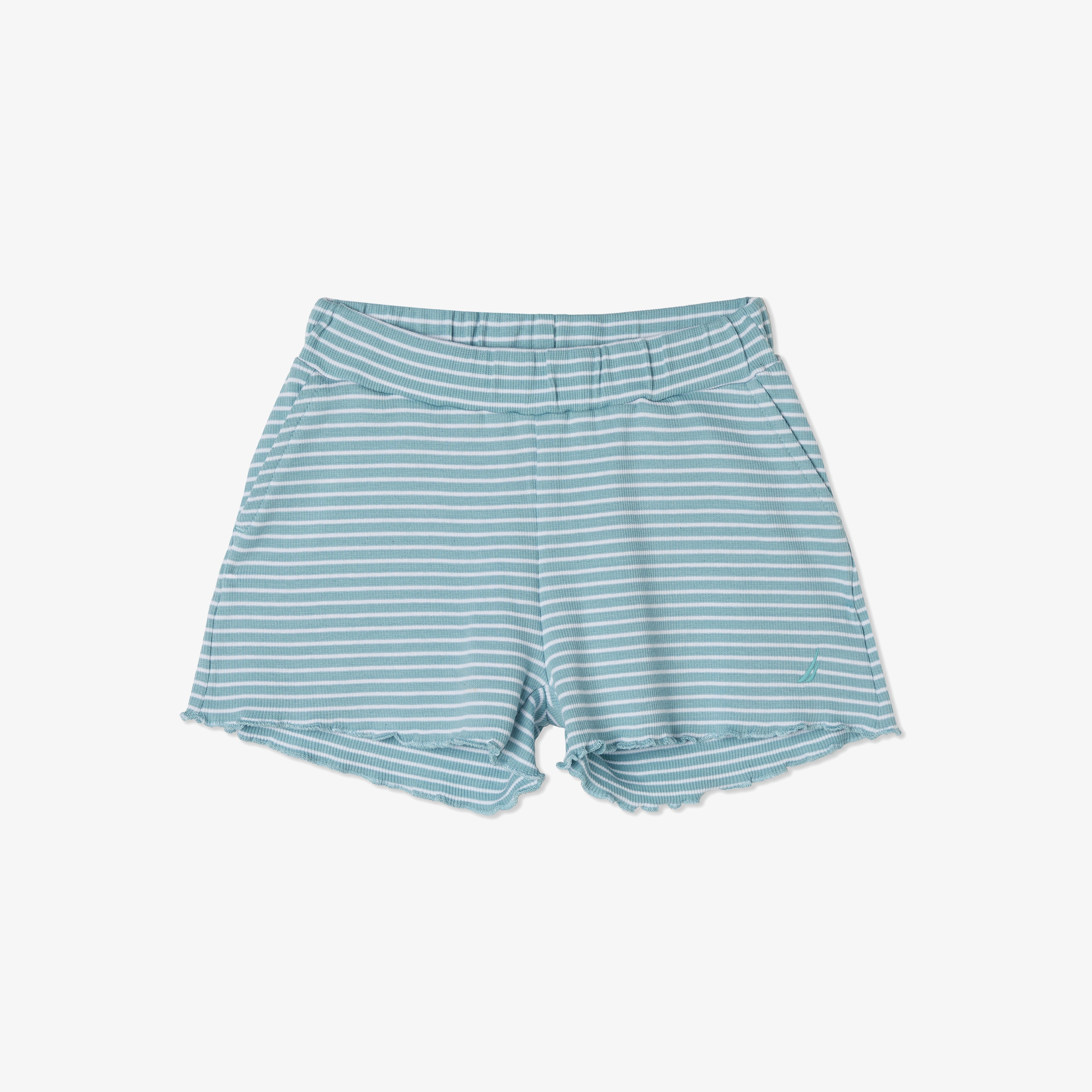 Nautica Kız Çocuk Mavi Relaxed Fit Çizgili Şort