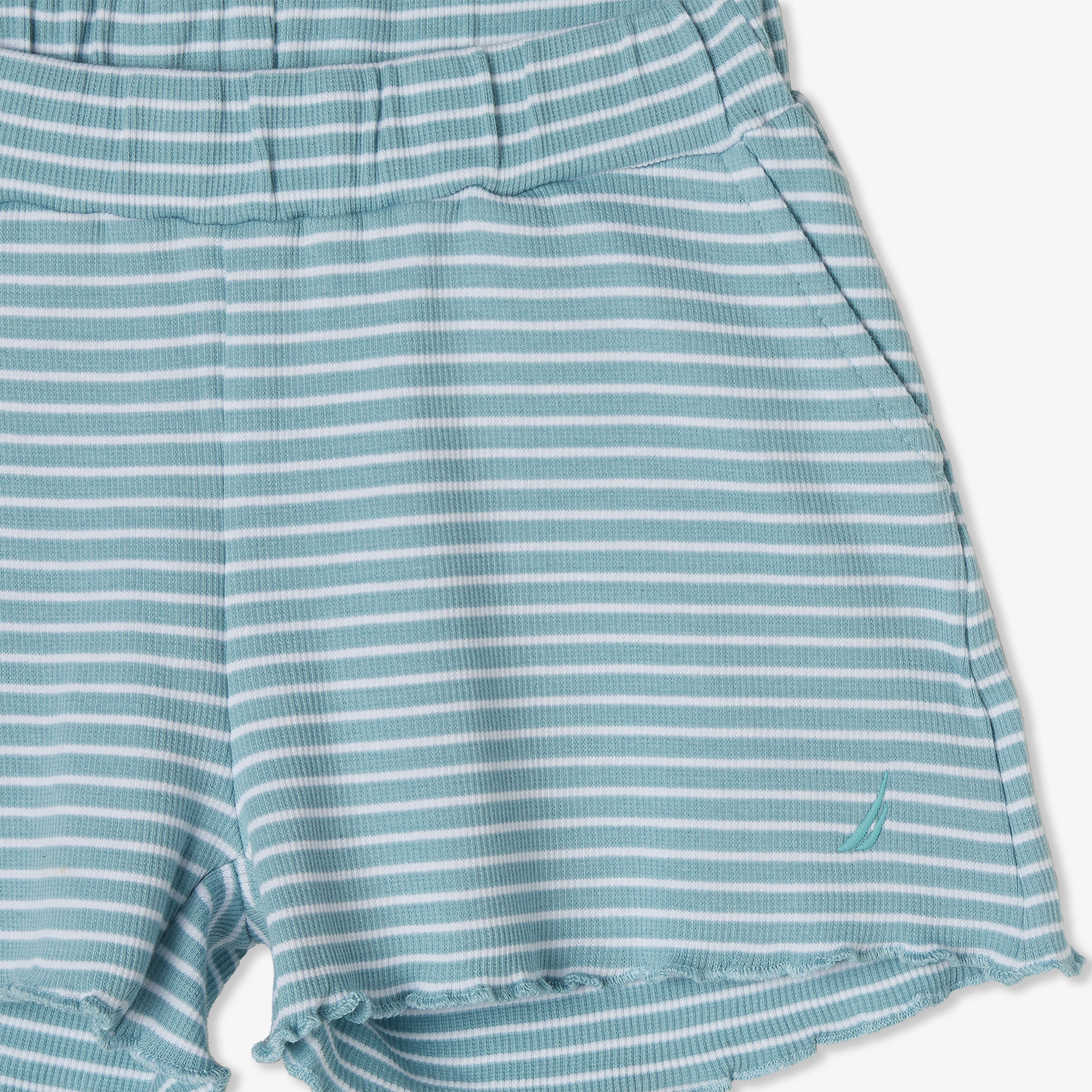 Nautica Kız Çocuk Mavi Relaxed Fit Çizgili Şort