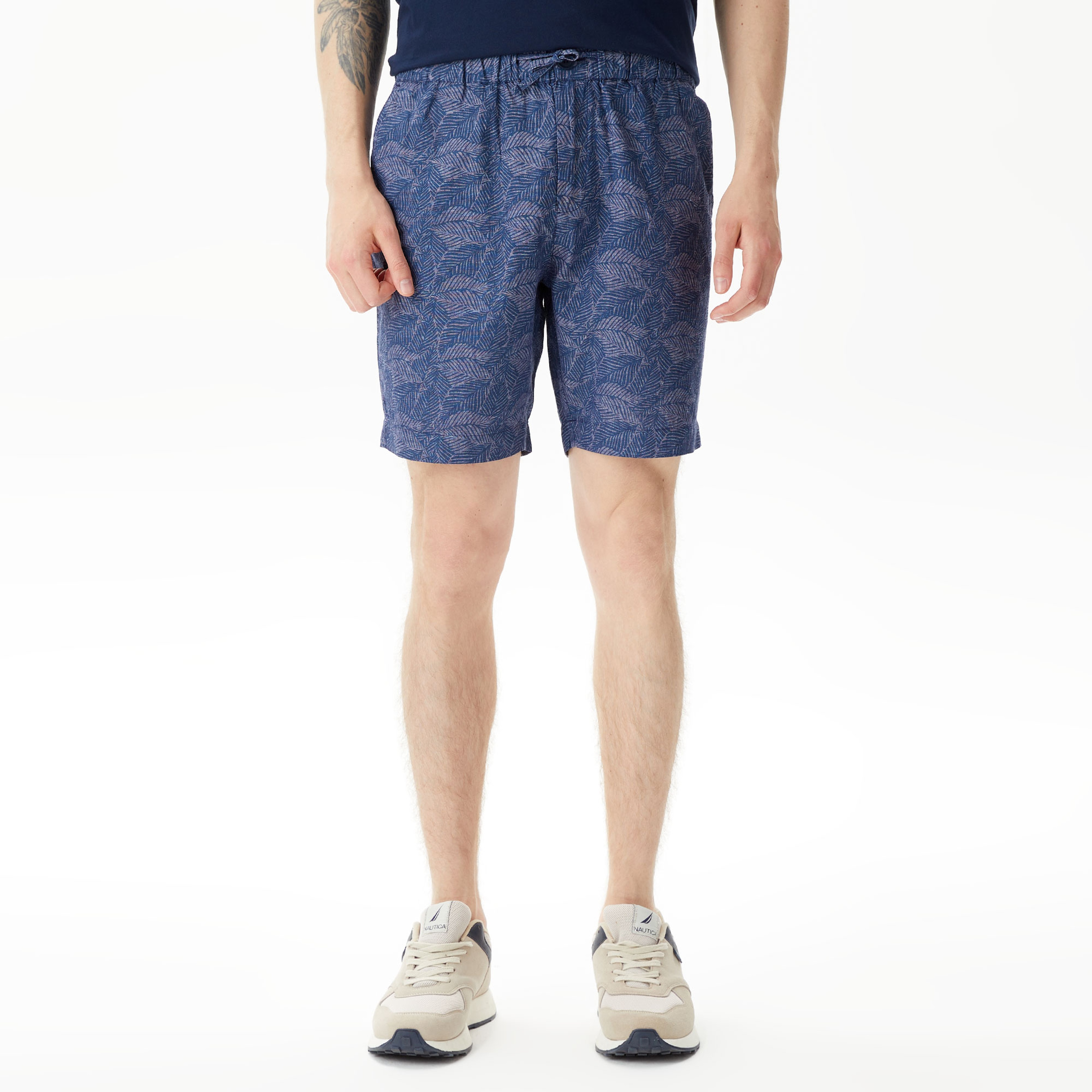 Nautica Erkek Lacivert Keten Bermuda