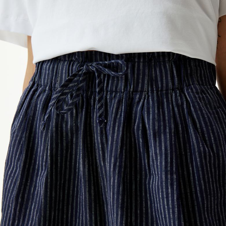 Nautica Kadın Lacivert Relaxed Fit Çizgili Şort