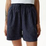 Nautica Kadın Lacivert Relaxed Fit Çizgili Şort